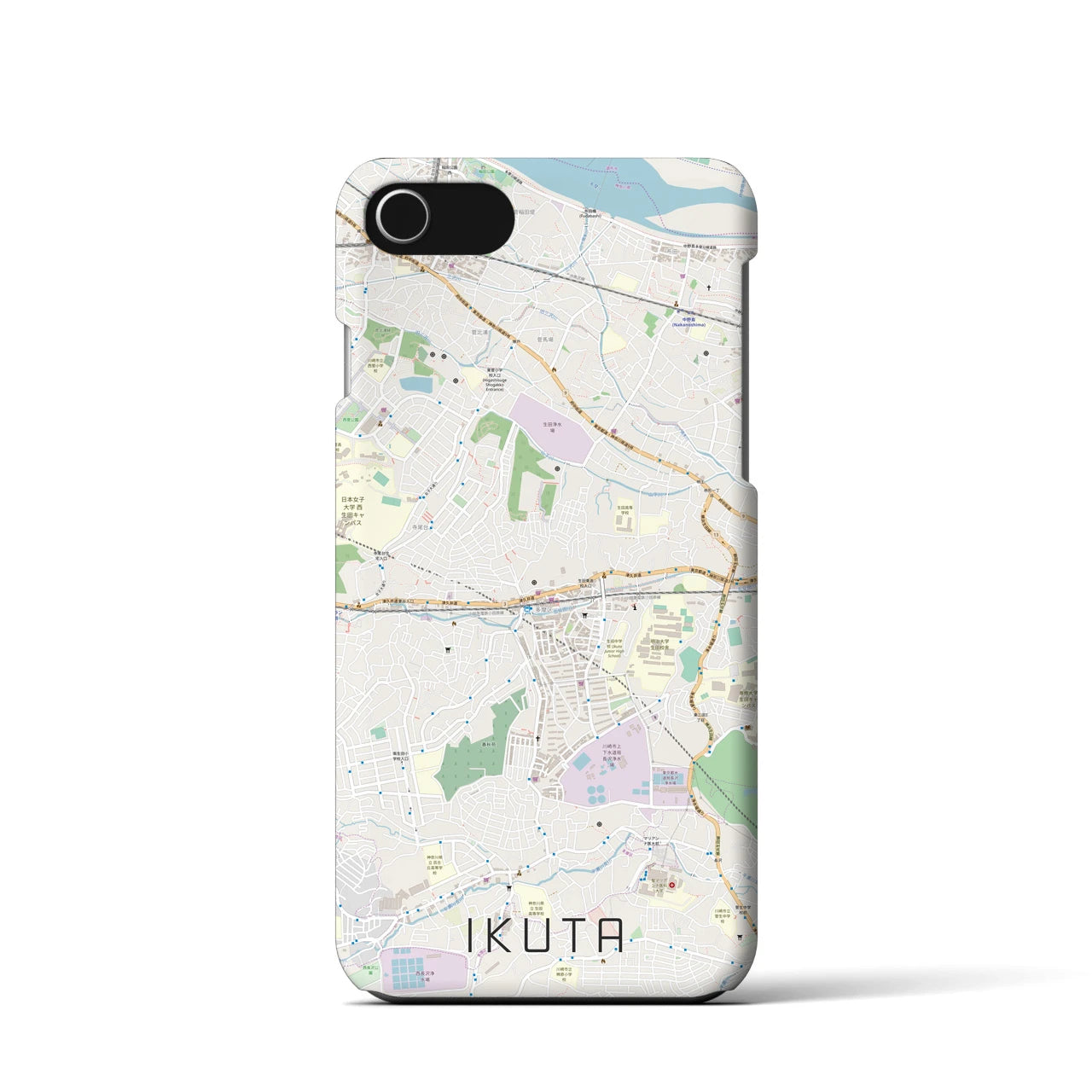 【生田(神奈川県)】地図柄iPhoneケース(バックカバータイプ)