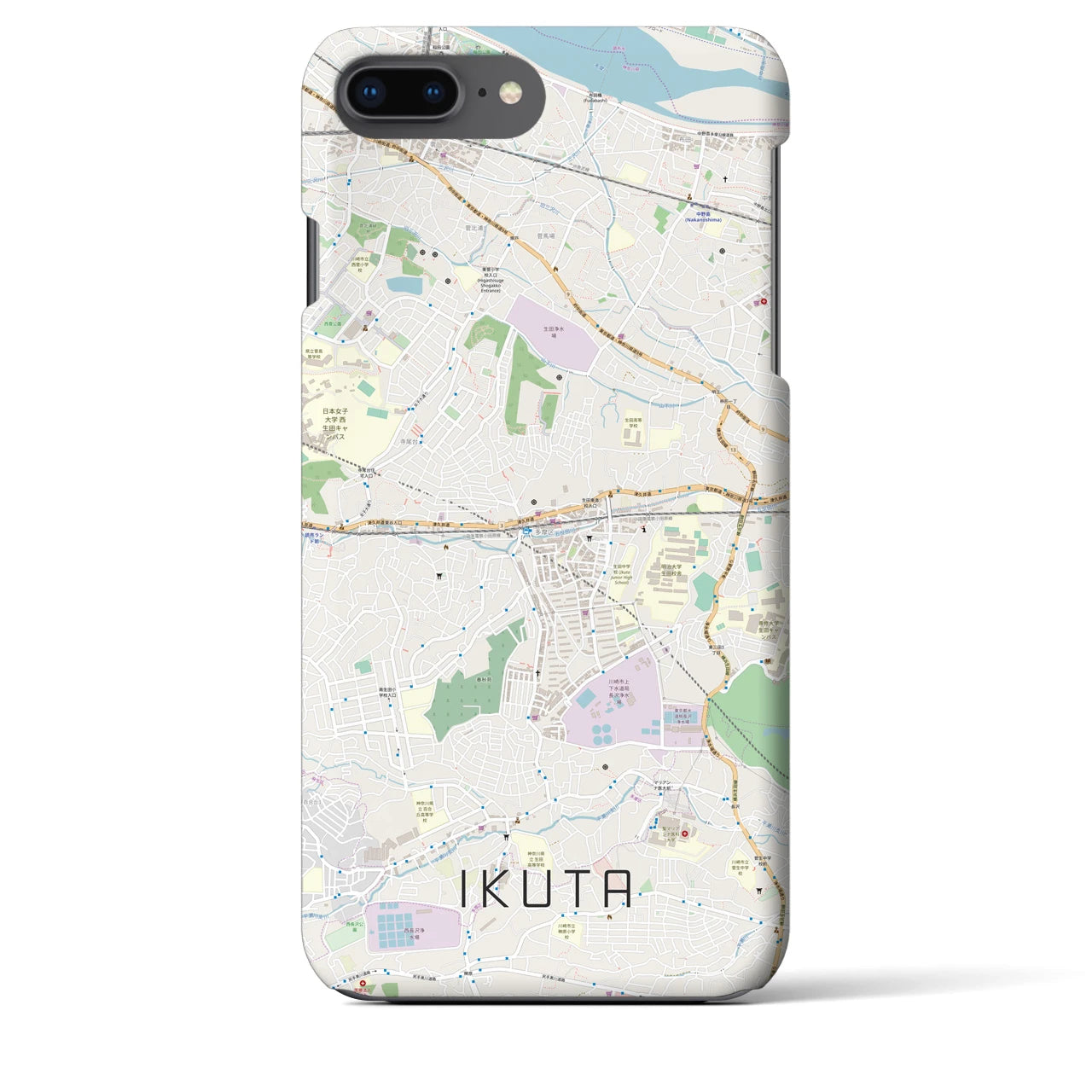 【生田(神奈川県)】地図柄iPhoneケース(バックカバータイプ)