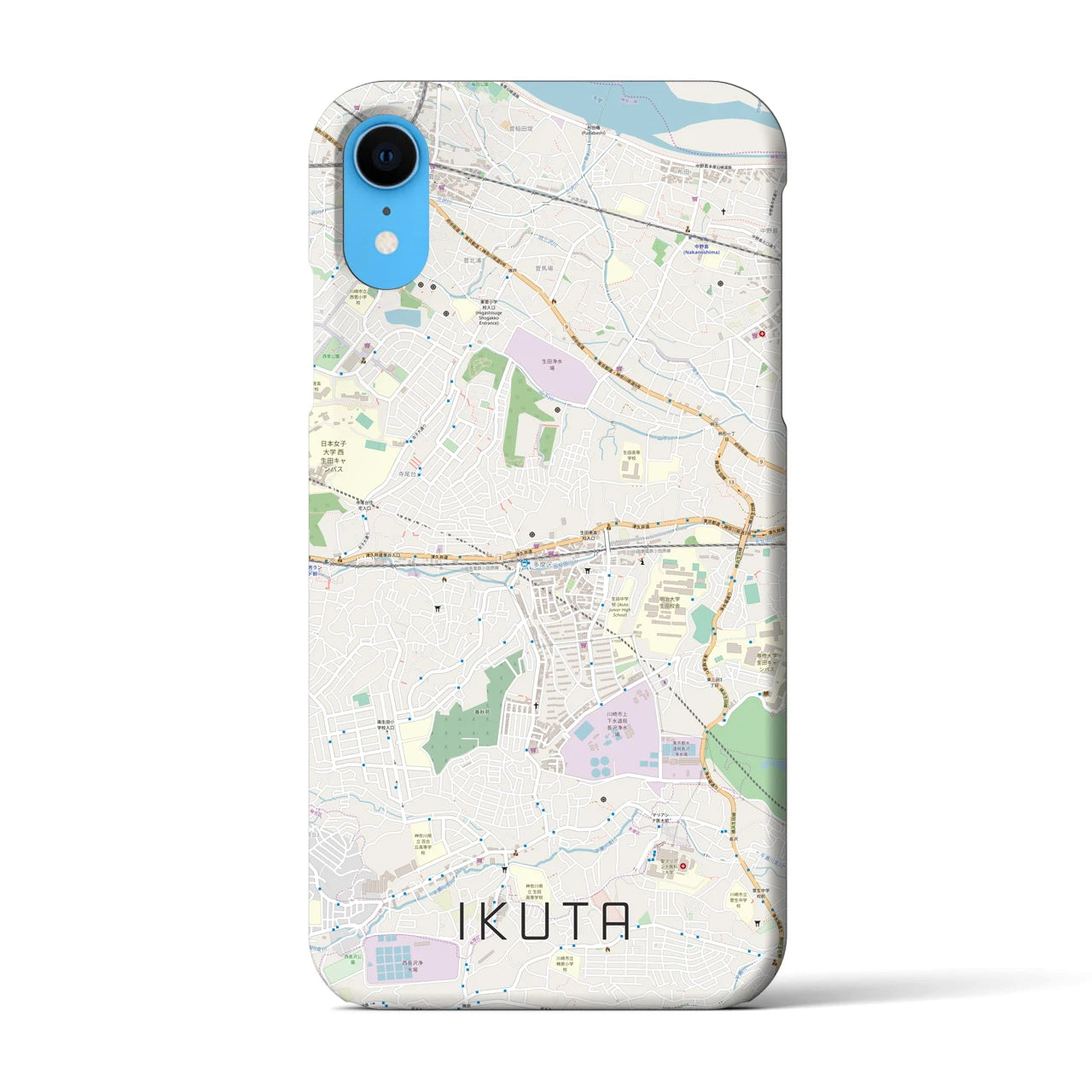 【生田(神奈川県)】地図柄iPhoneケース(バックカバータイプ)