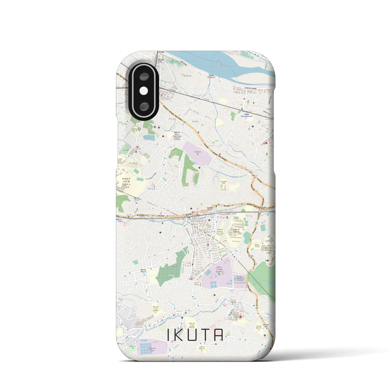 【生田(神奈川県)】地図柄iPhoneケース(バックカバータイプ)