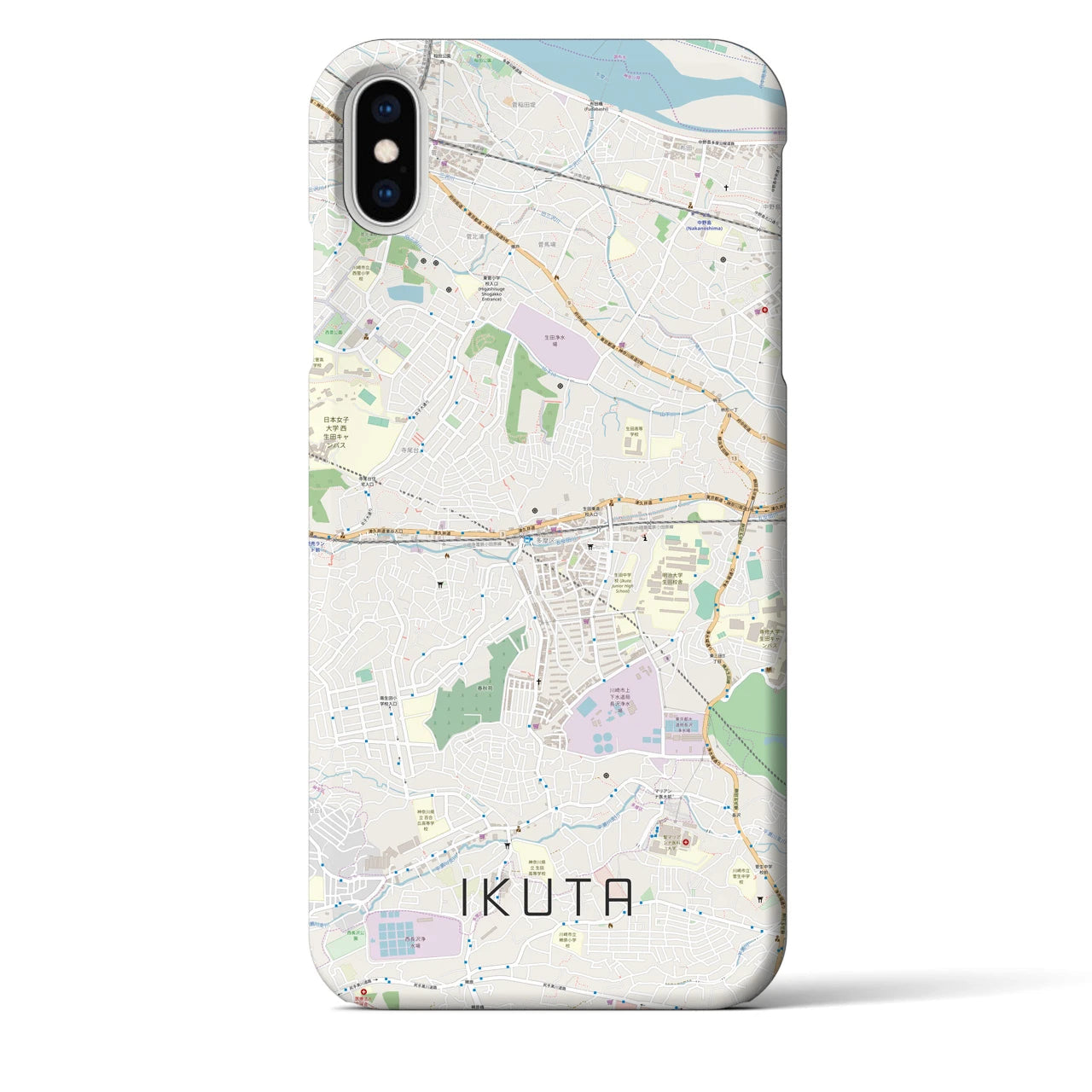 【生田(神奈川県)】地図柄iPhoneケース(バックカバータイプ)