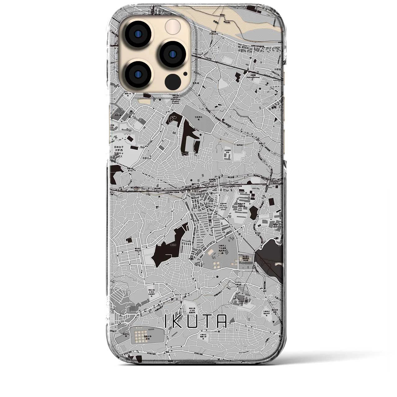 【生田(神奈川県)】地図柄iPhoneケース(クリアタイプ)