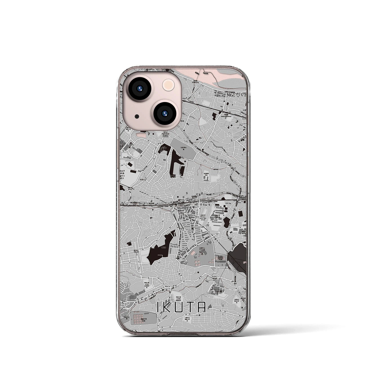 【生田(神奈川県)】地図柄iPhoneケース(クリアタイプ)