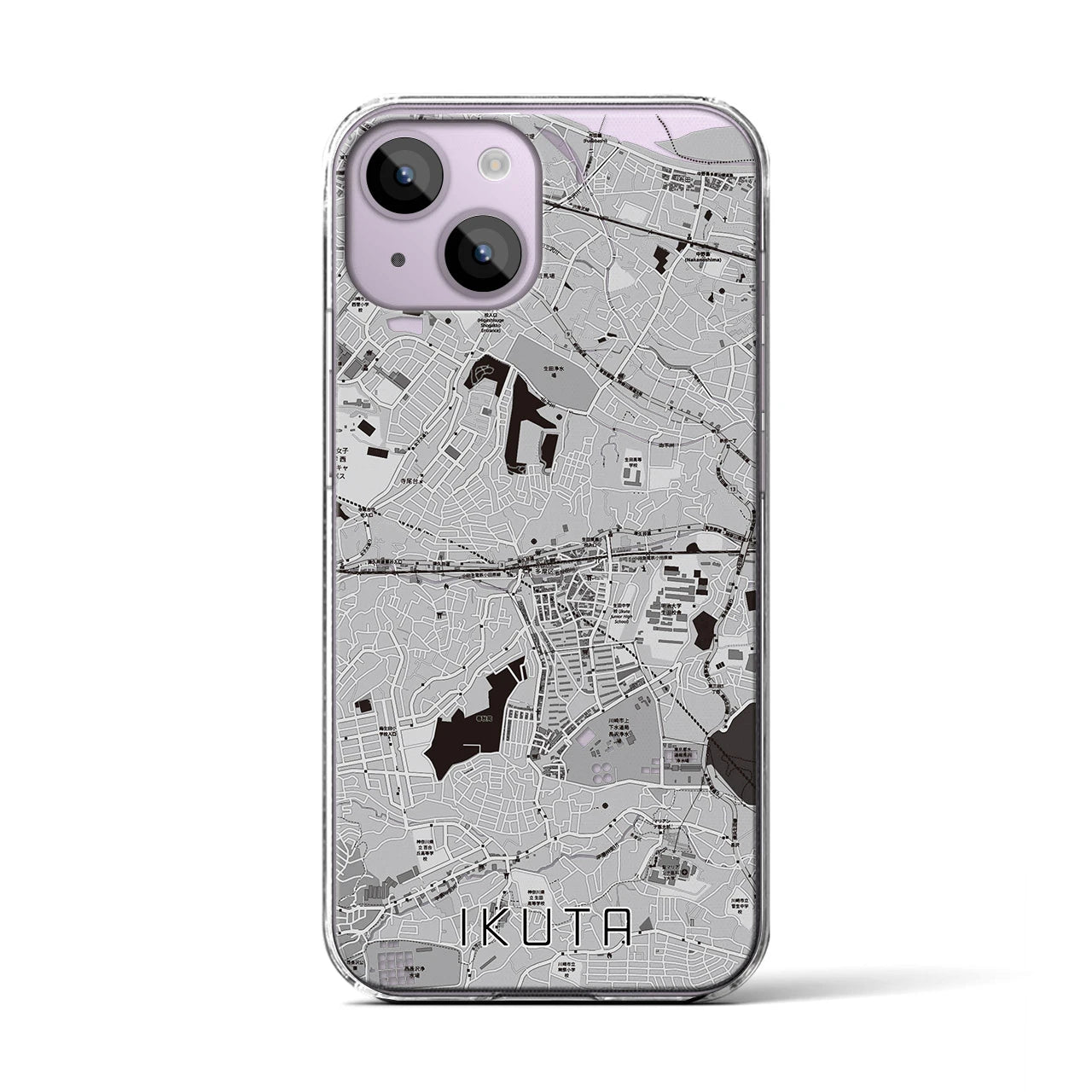 【生田(神奈川県)】地図柄iPhoneケース(クリアタイプ)