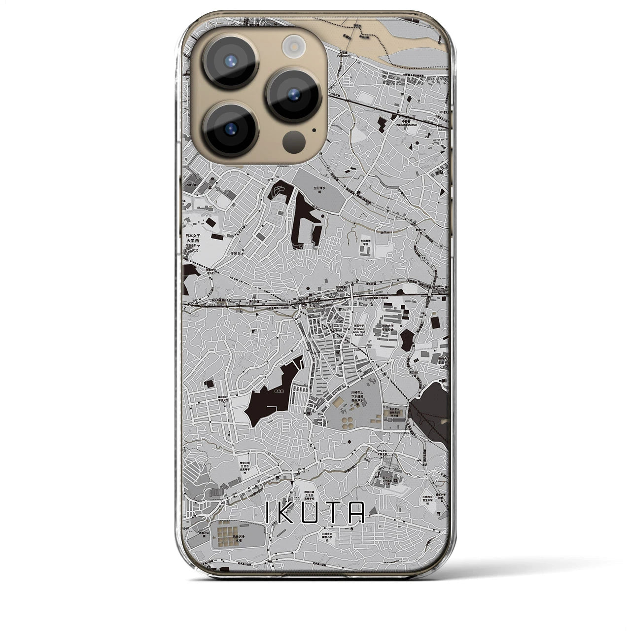 【生田(神奈川県)】地図柄iPhoneケース(クリアタイプ)