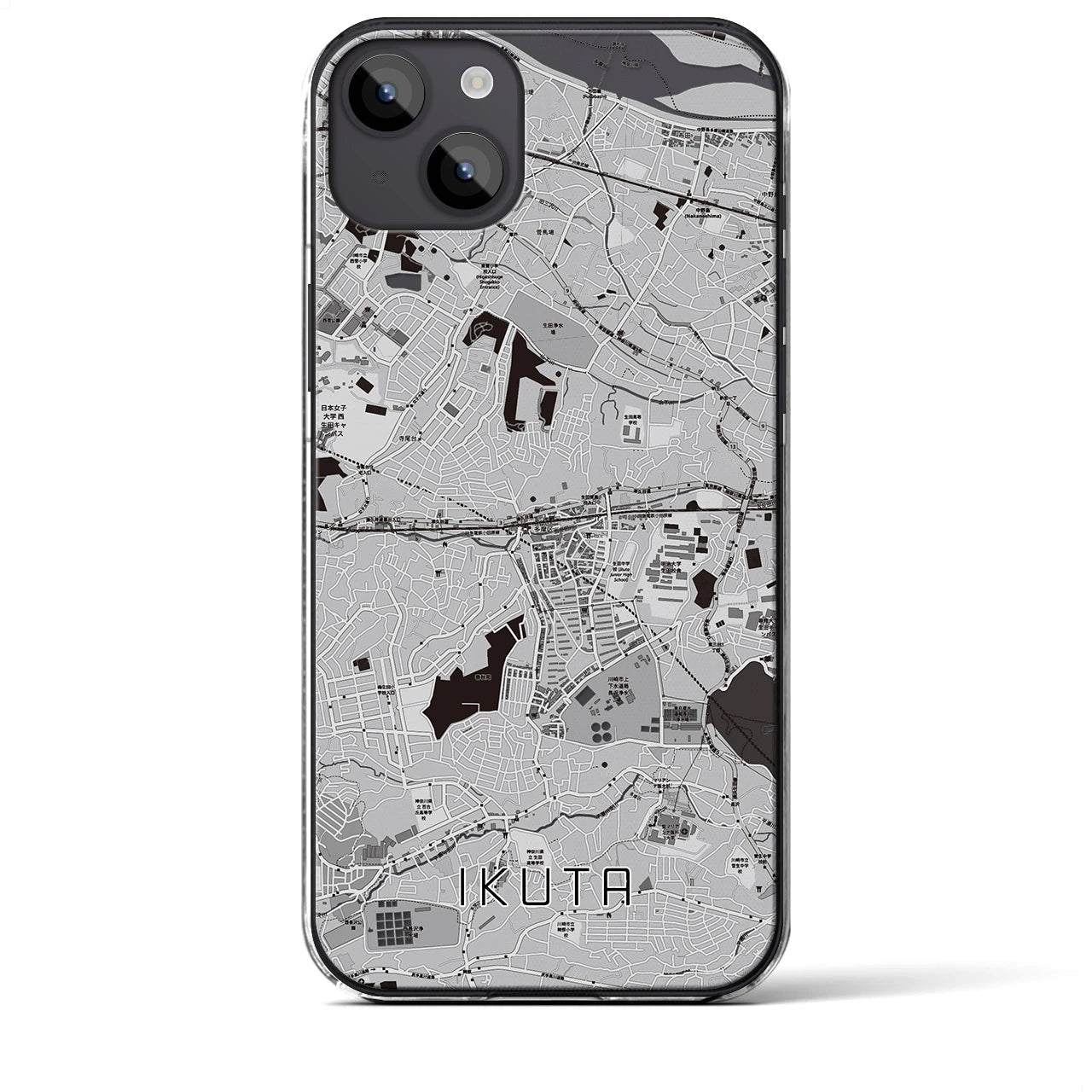 【生田(神奈川県)】地図柄iPhoneケース(クリアタイプ)