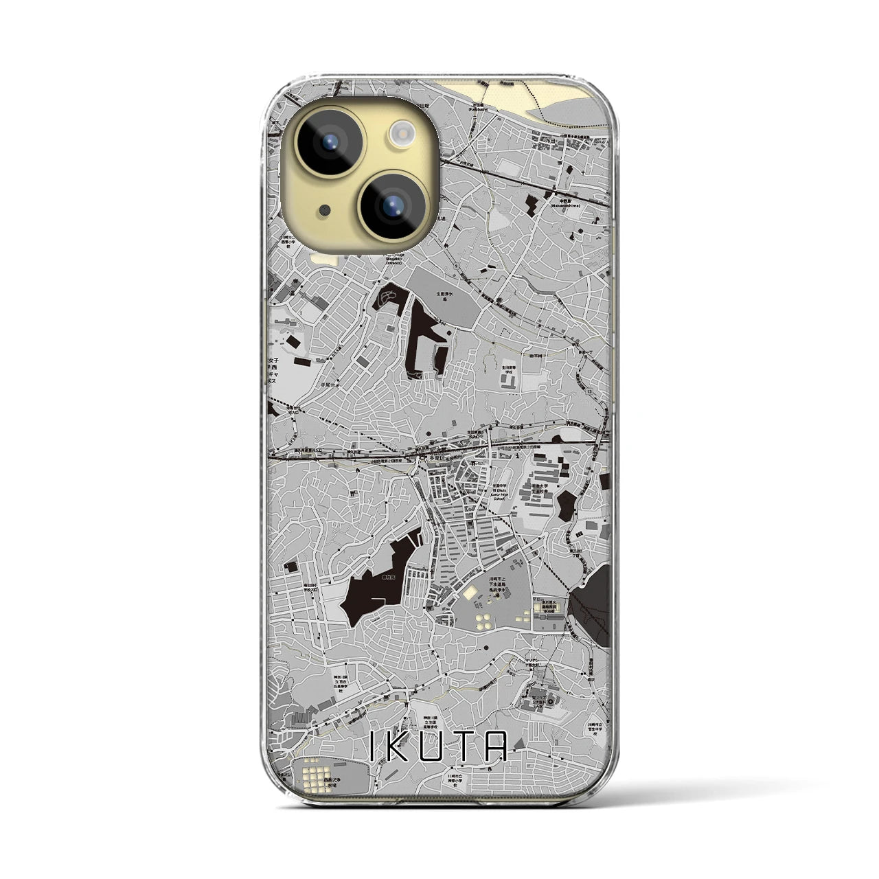 【生田(神奈川県)】地図柄iPhoneケース(クリアタイプ)