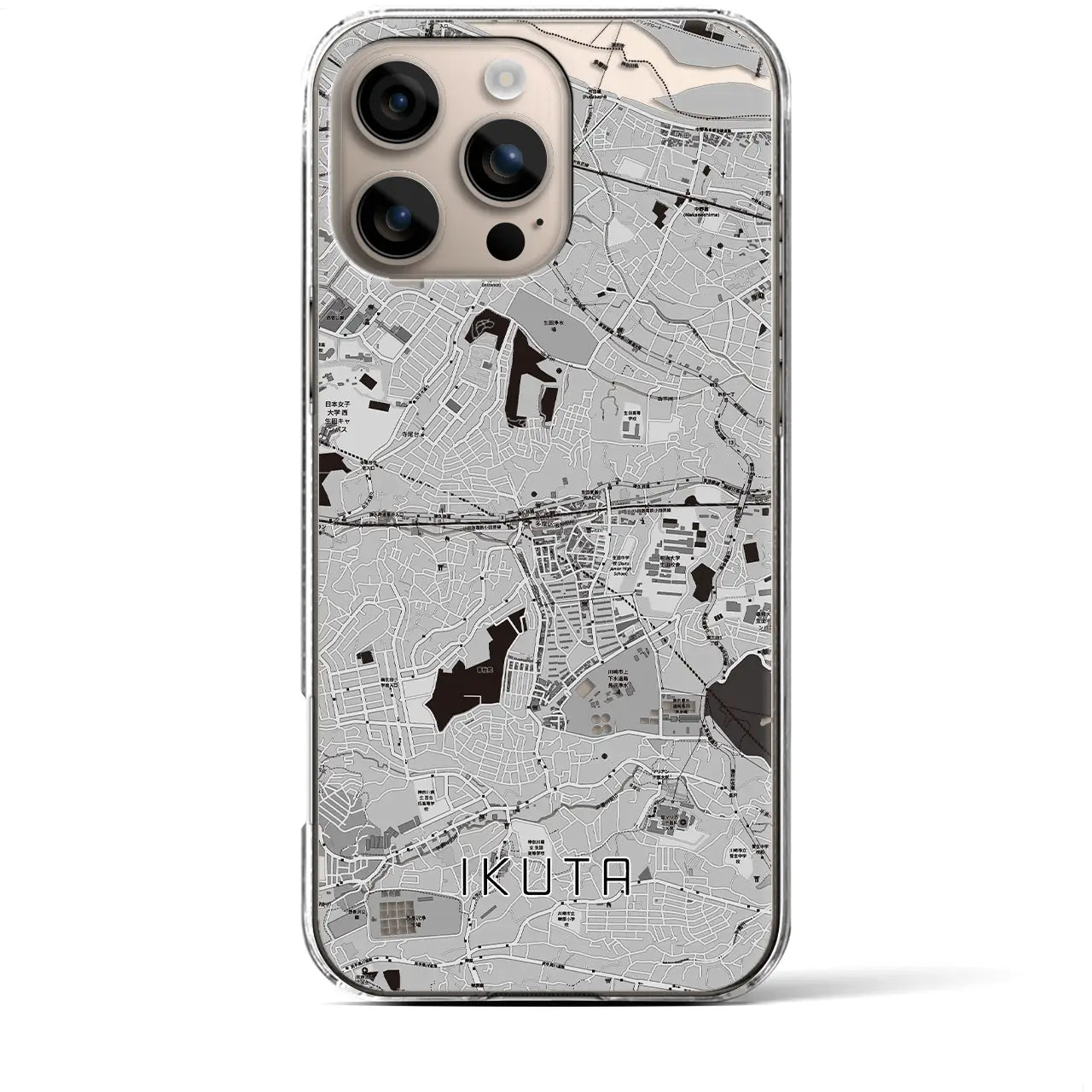 【生田(神奈川県)】地図柄iPhoneケース(クリアタイプ)