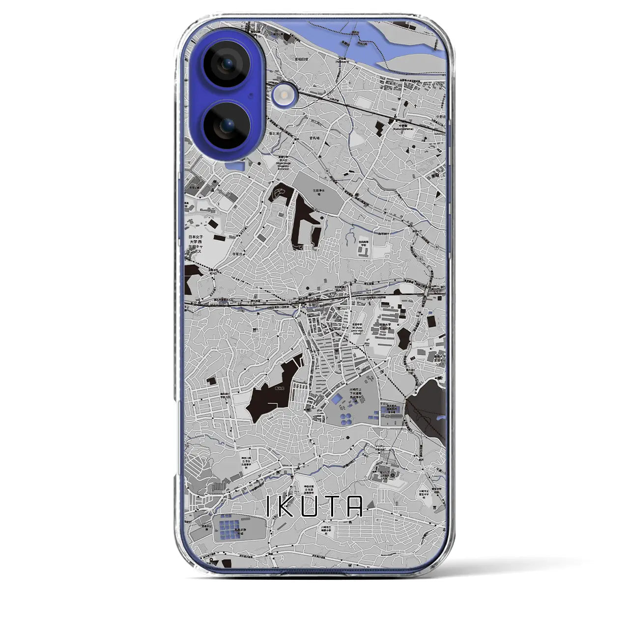 【生田(神奈川県)】地図柄iPhoneケース(クリアタイプ)