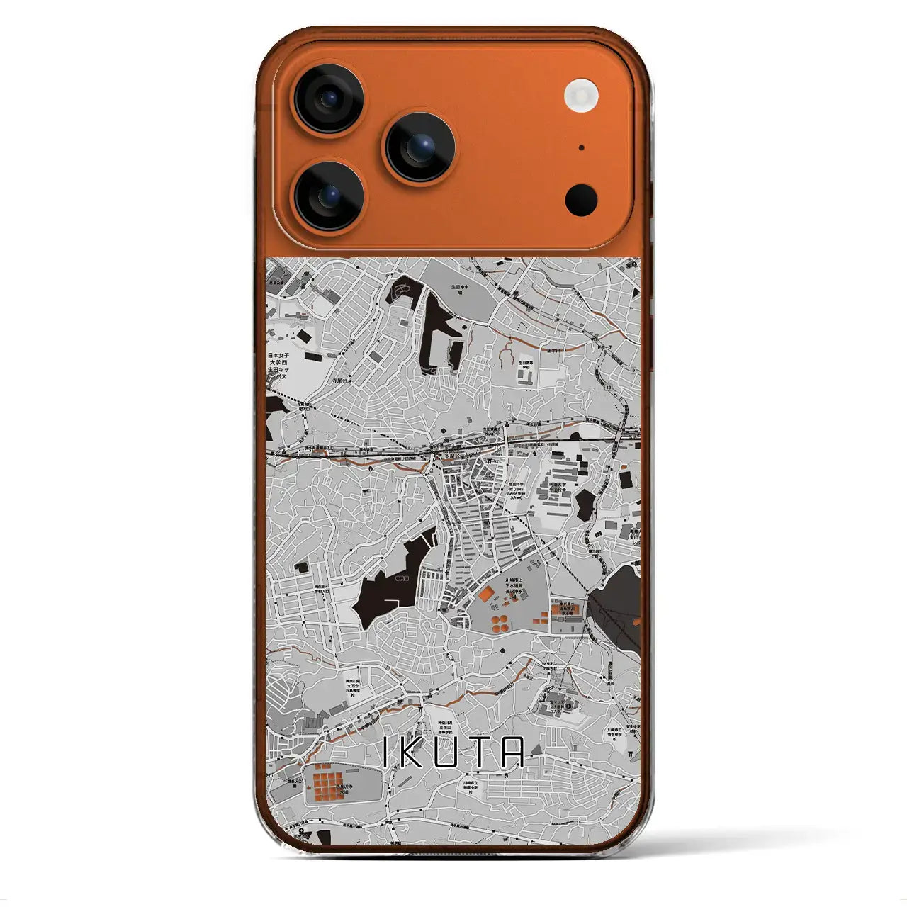 【生田(神奈川県)】地図柄iPhoneケース(クリアタイプ)