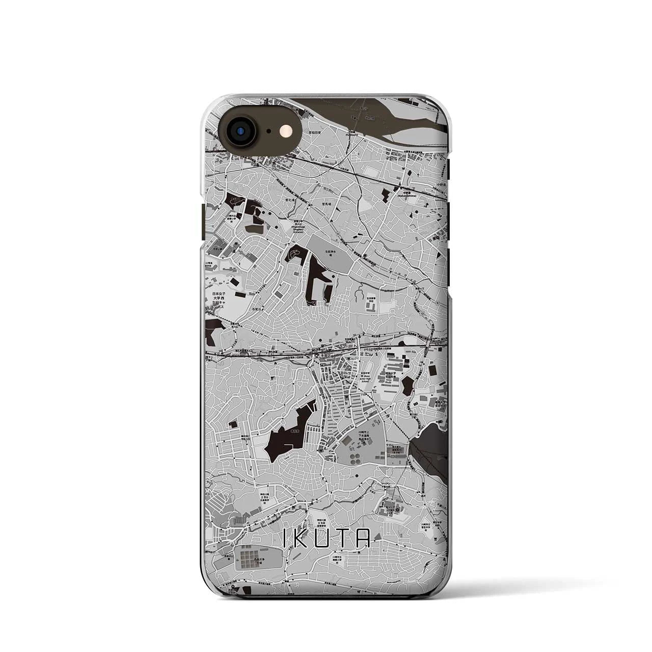 【生田(神奈川県)】地図柄iPhoneケース(クリアタイプ)