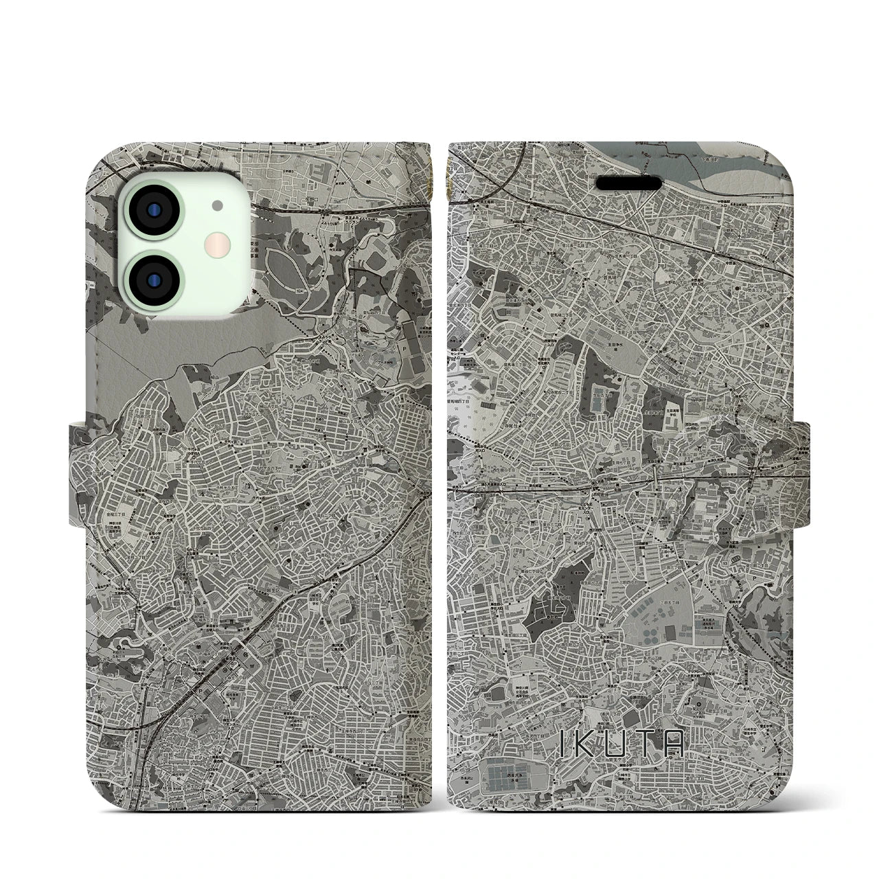 【生田(神奈川県)】地図柄iPhoneケース(手帳タイプ)