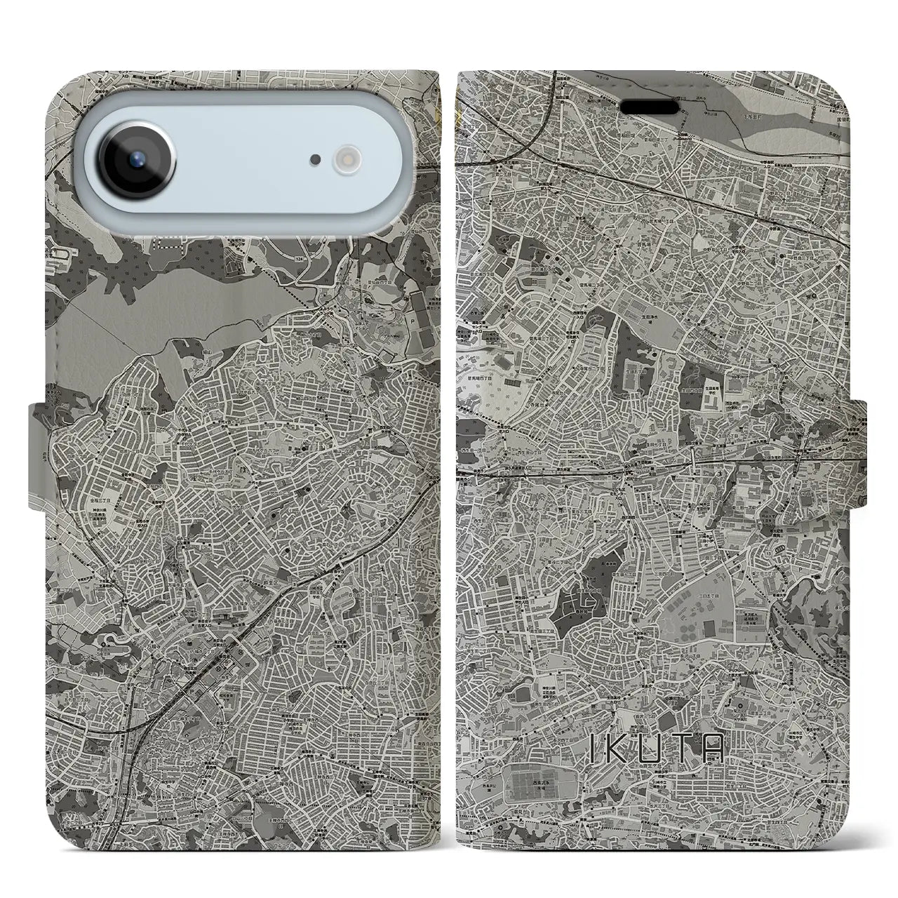 【生田(神奈川県)】地図柄iPhoneケース(手帳タイプ)