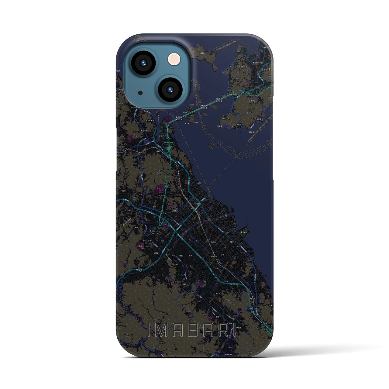 【今治2(愛媛県)】地図柄iPhoneケース(バックカバータイプ)