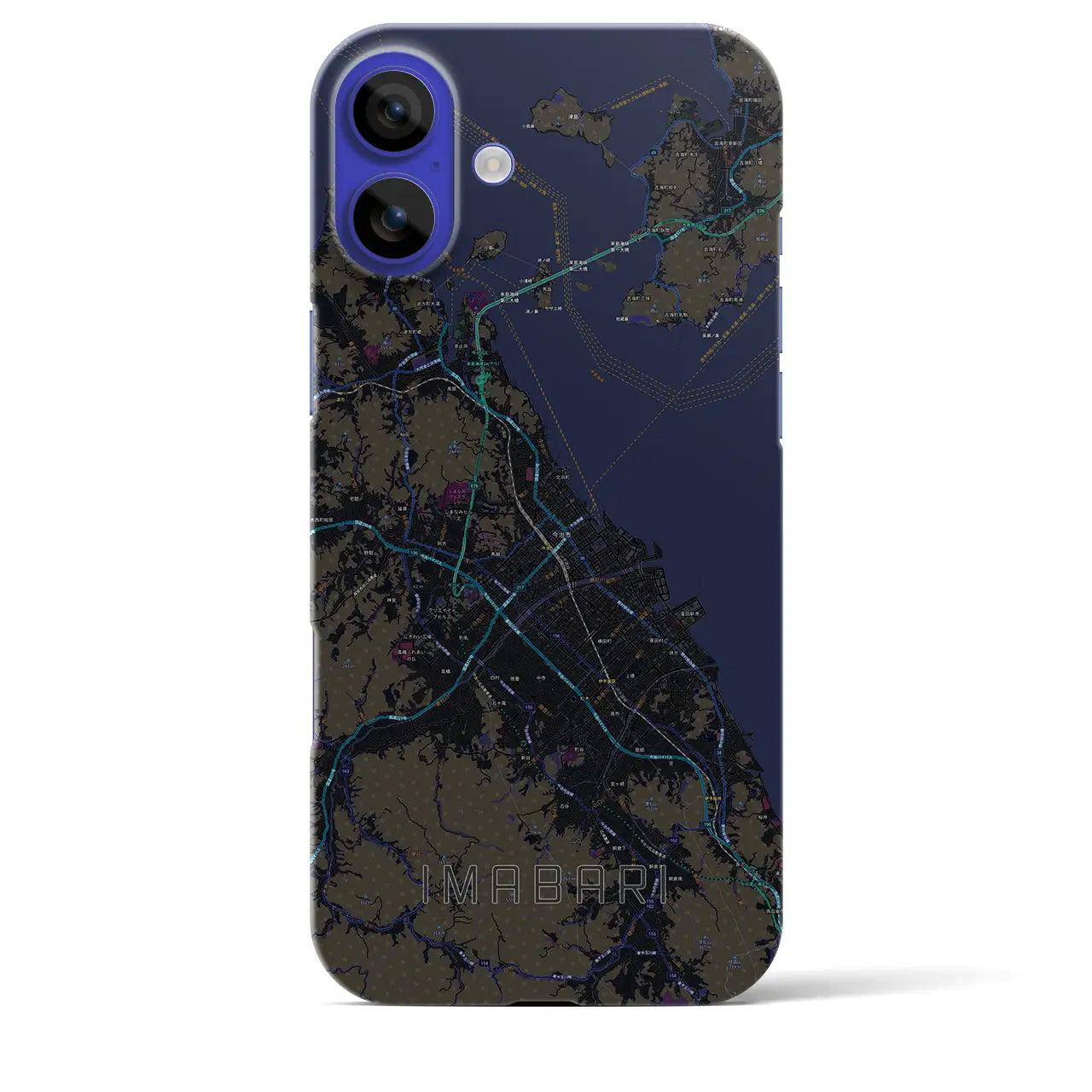 【今治2(愛媛県)】地図柄iPhoneケース(バックカバータイプ)