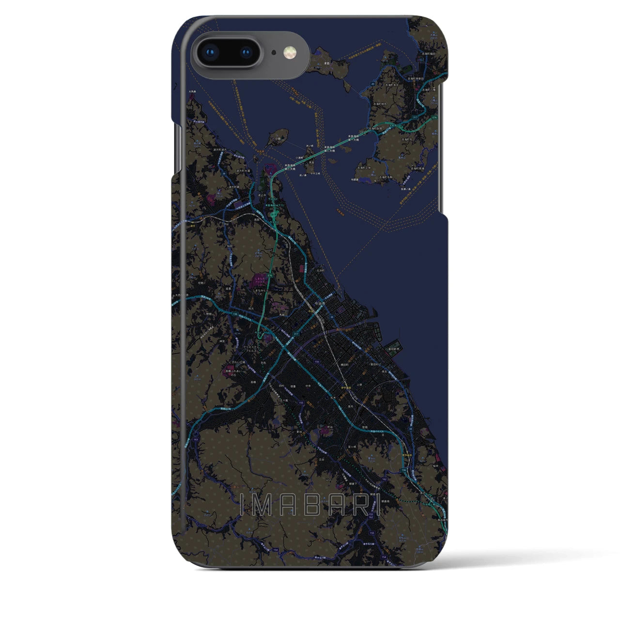 【今治2(愛媛県)】地図柄iPhoneケース(バックカバータイプ)