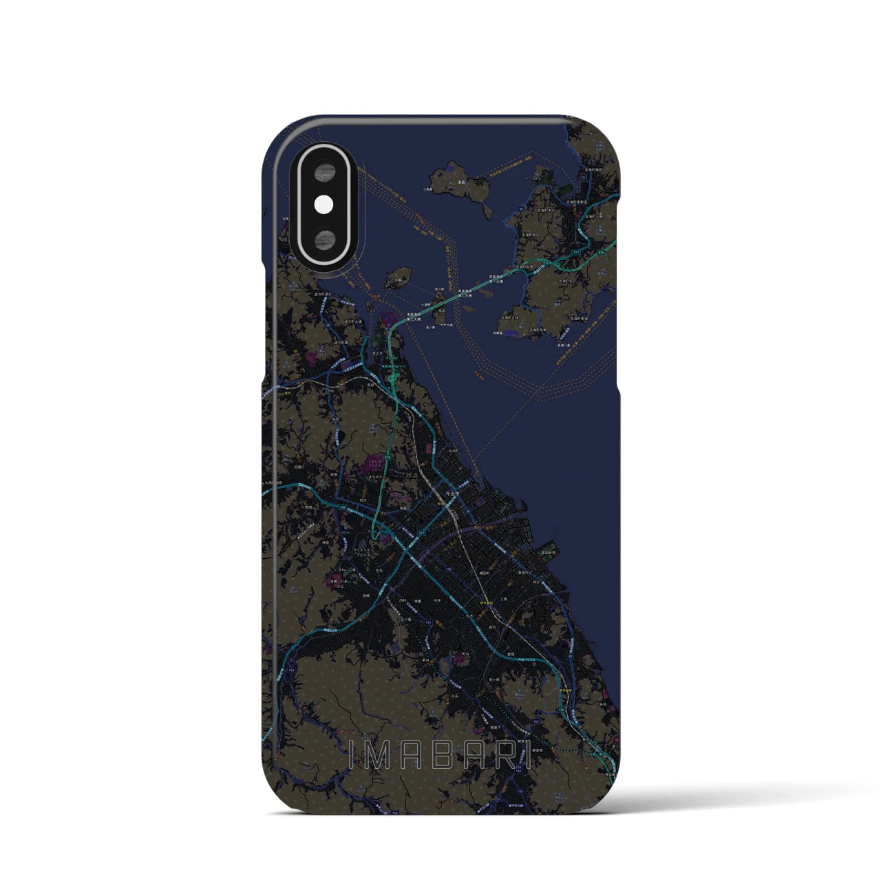【今治2(愛媛県)】地図柄iPhoneケース(バックカバータイプ)