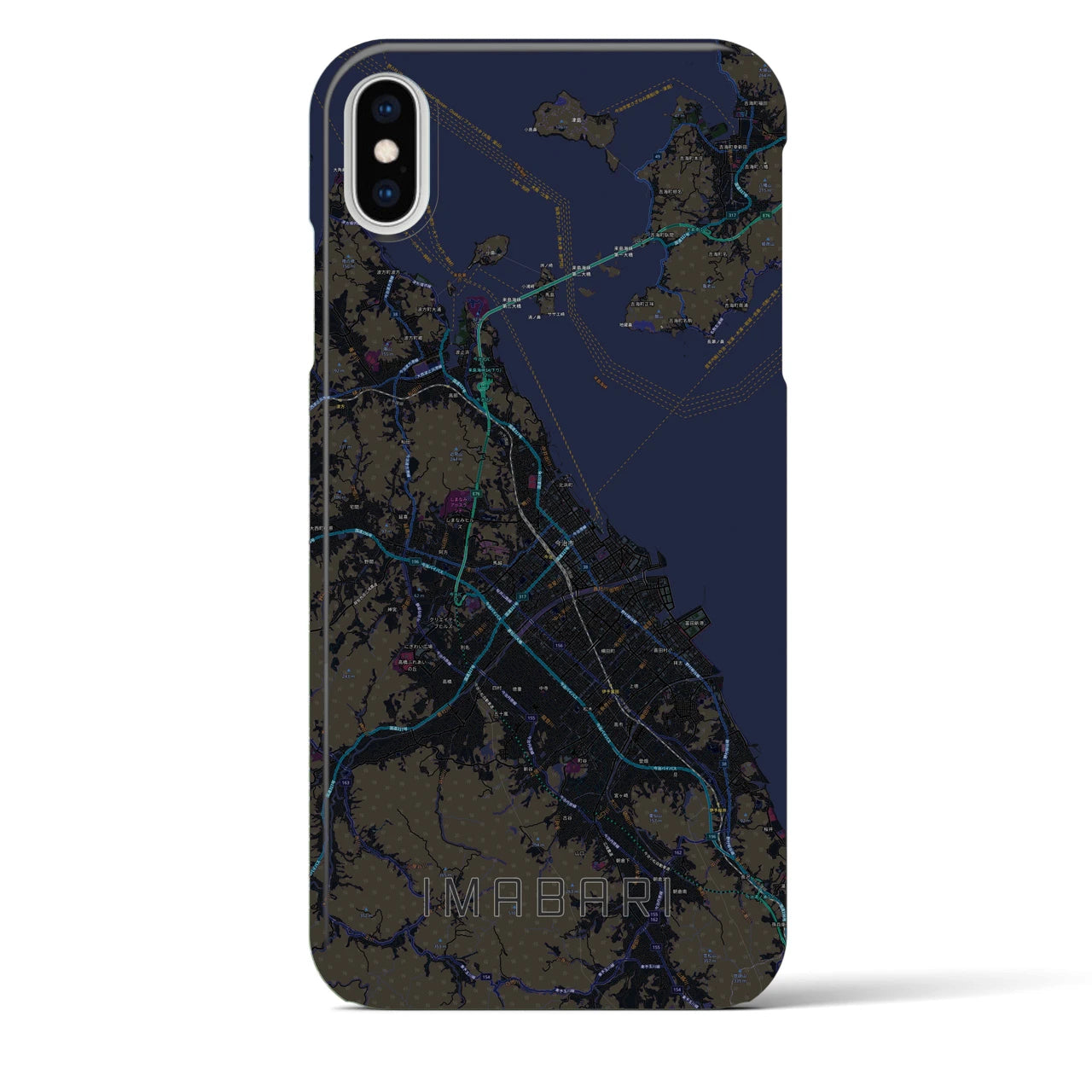 【今治2(愛媛県)】地図柄iPhoneケース(バックカバータイプ)