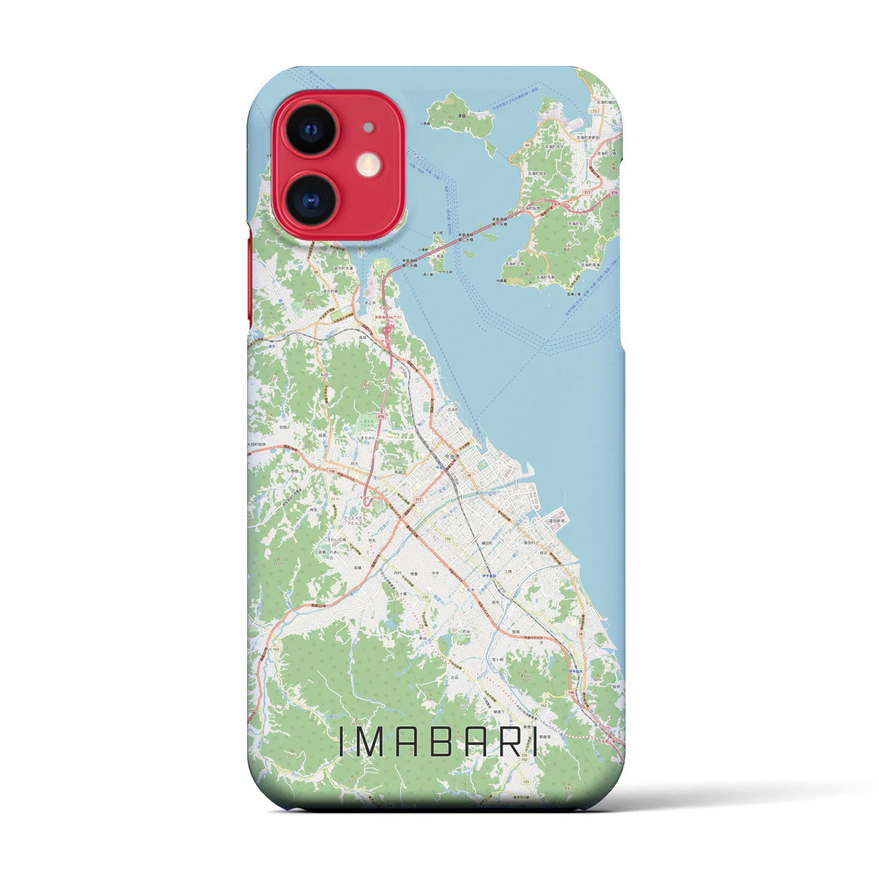 【今治2(愛媛県)】地図柄iPhoneケース(バックカバータイプ)