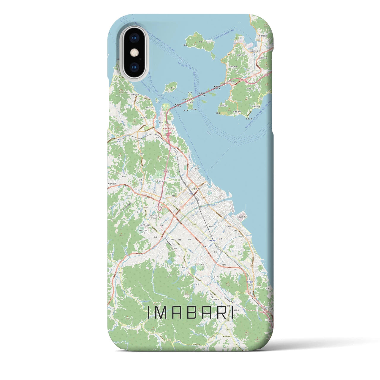 【今治2(愛媛県)】地図柄iPhoneケース(バックカバータイプ)