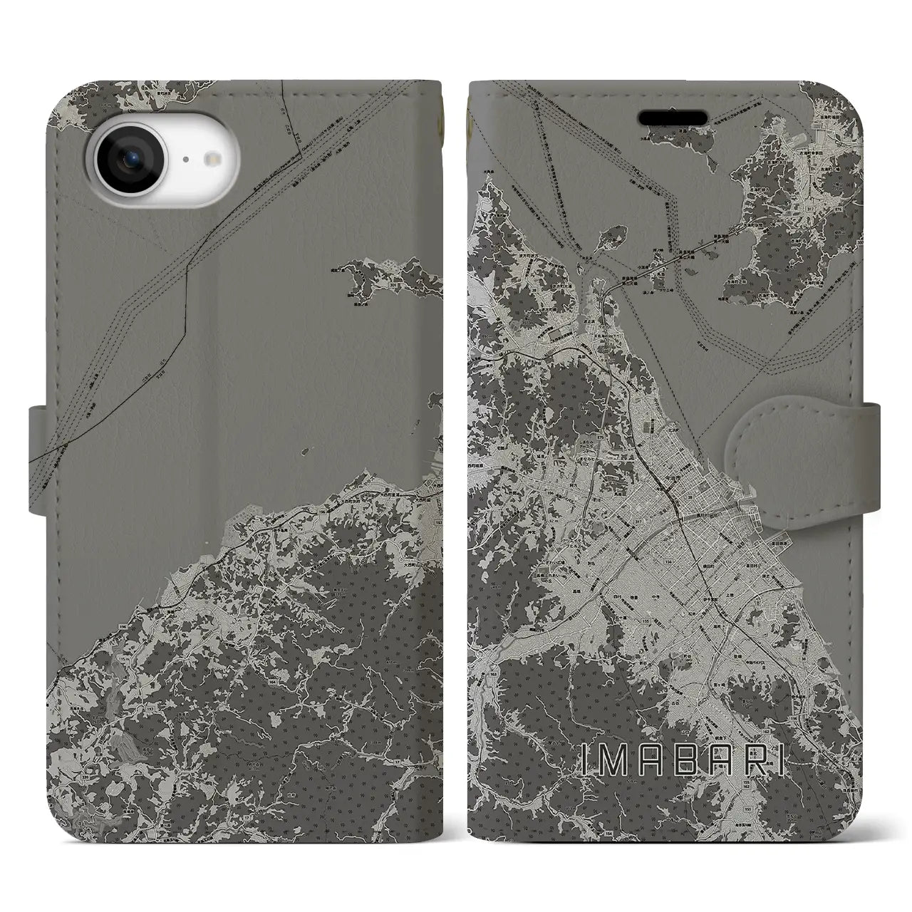 【今治2(愛媛県)】地図柄iPhoneケース(手帳タイプ)