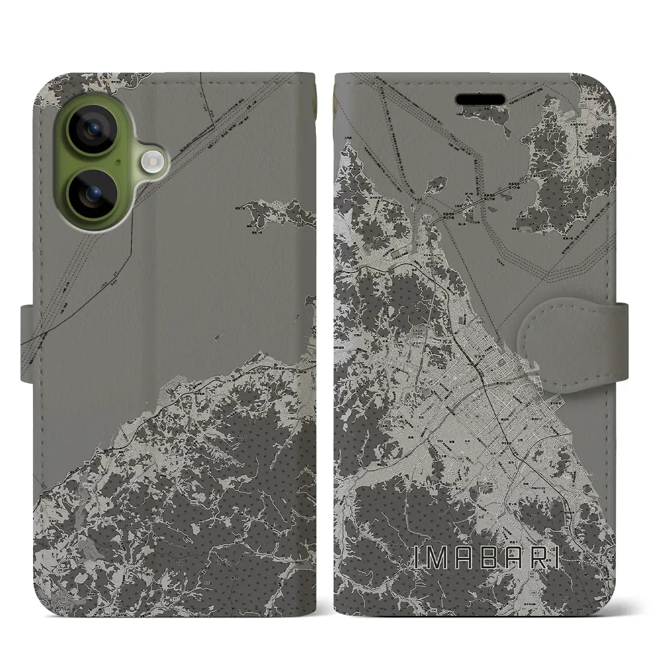 【今治2(愛媛県)】地図柄iPhoneケース(手帳タイプ)