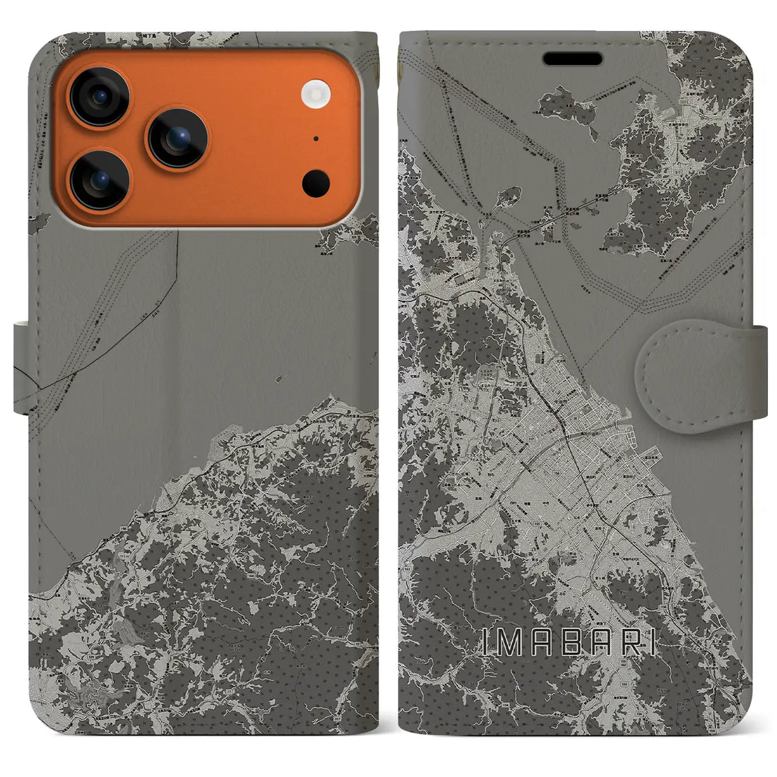 【今治2(愛媛県)】地図柄iPhoneケース(手帳タイプ)