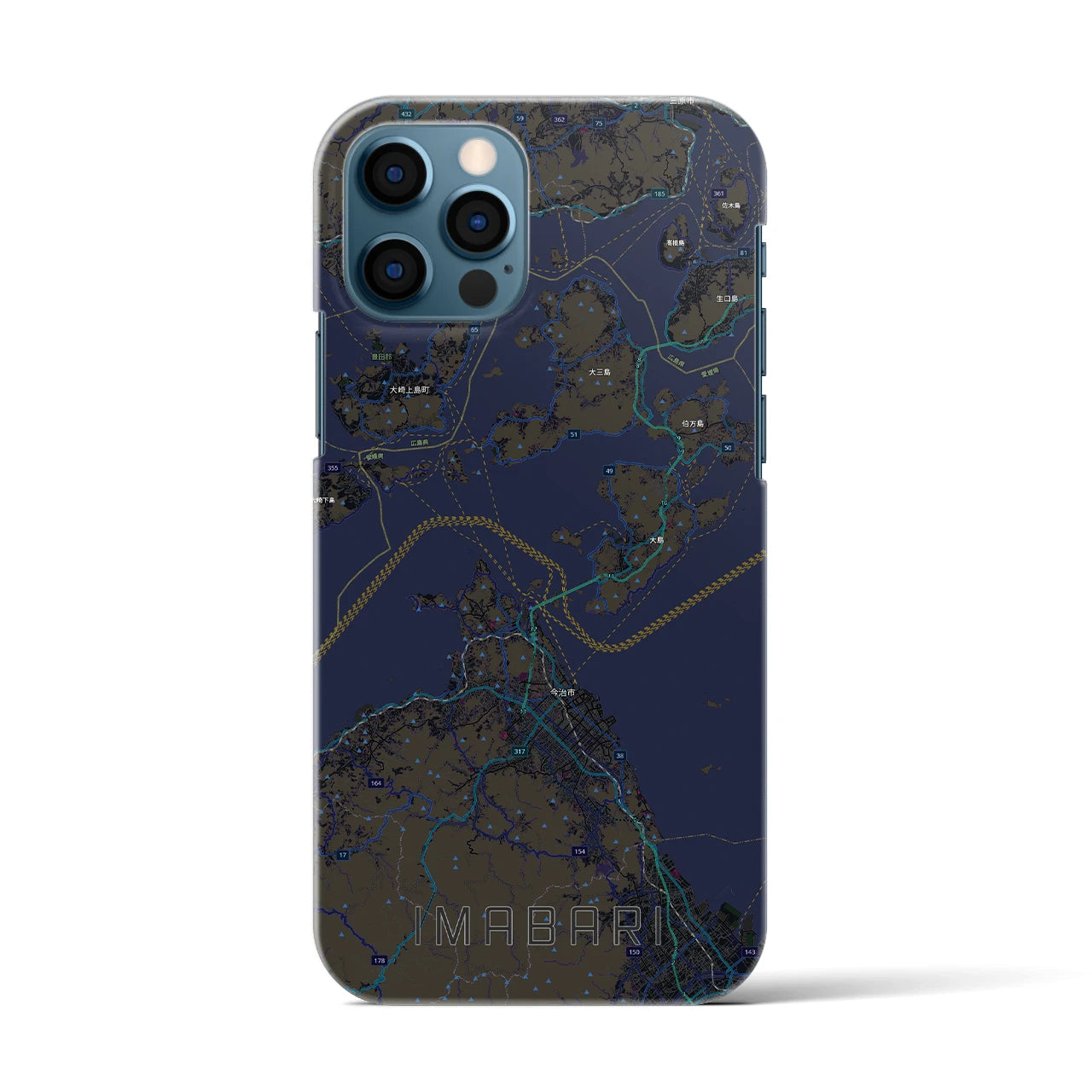 【今治3(愛媛県)】地図柄iPhoneケース(バックカバータイプ)