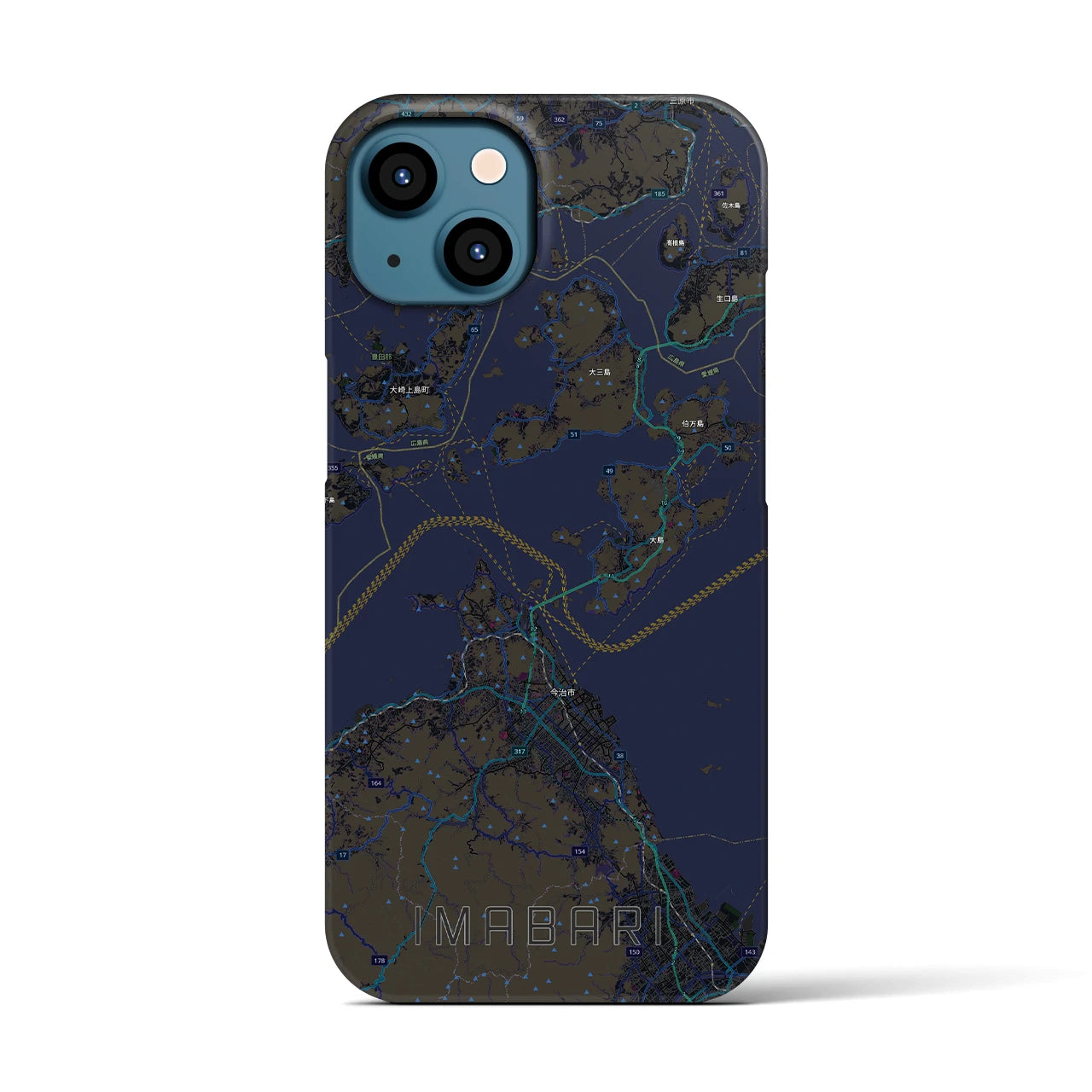 【今治3(愛媛県)】地図柄iPhoneケース(バックカバータイプ)