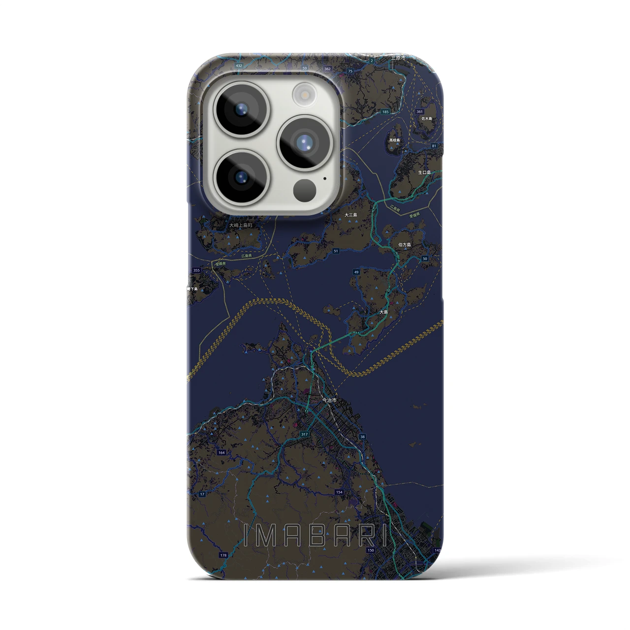 【今治3(愛媛県)】地図柄iPhoneケース(バックカバータイプ)