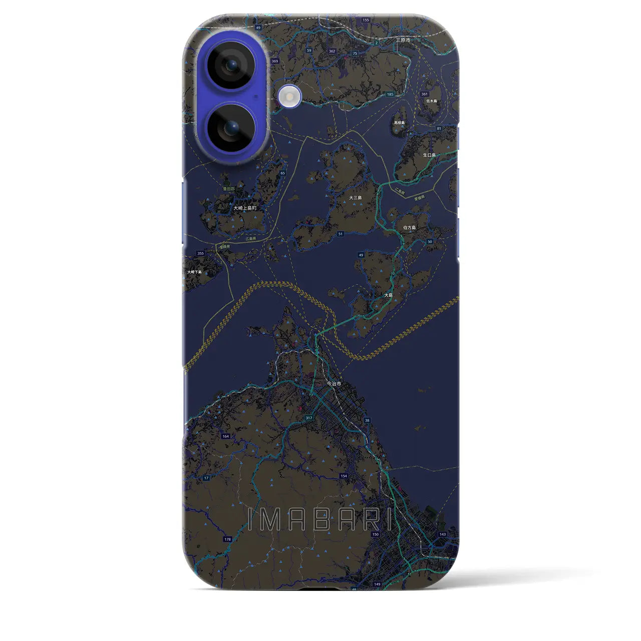 【今治3(愛媛県)】地図柄iPhoneケース(バックカバータイプ)