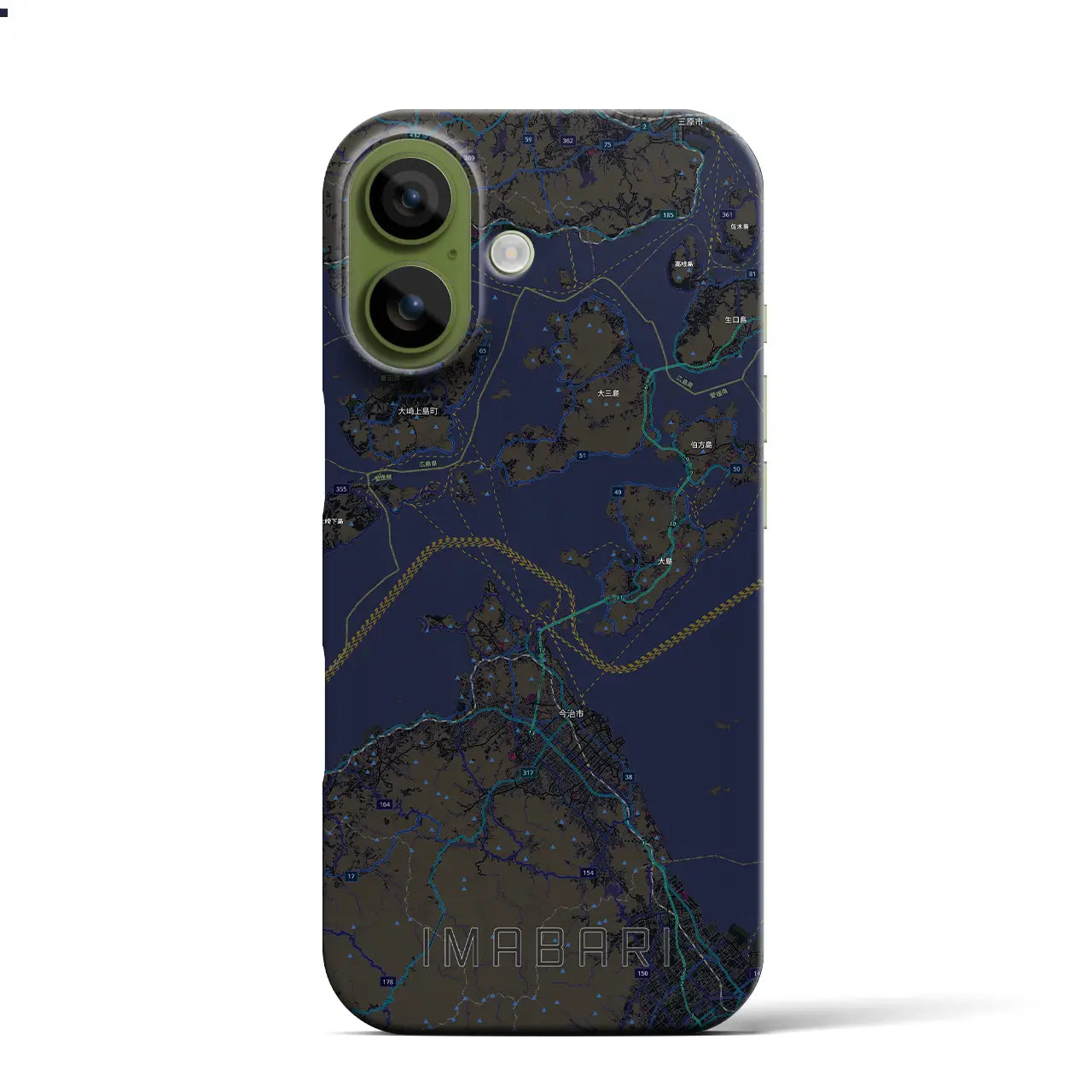 【今治3(愛媛県)】地図柄iPhoneケース(バックカバータイプ)