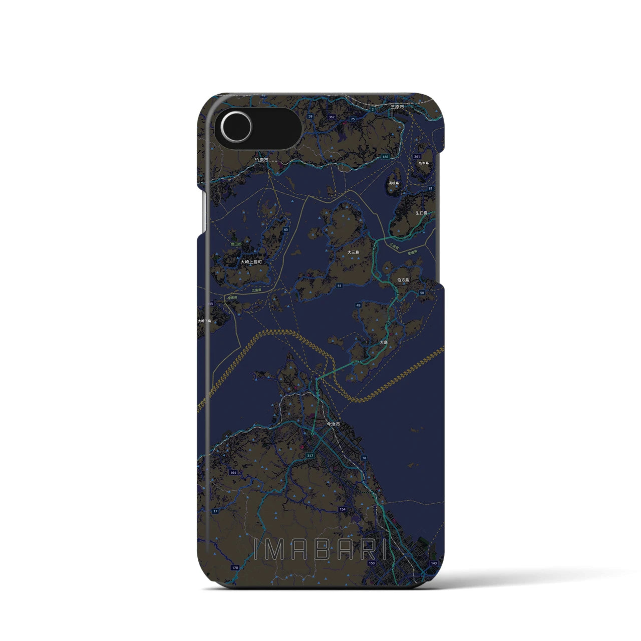 【今治3(愛媛県)】地図柄iPhoneケース(バックカバータイプ)