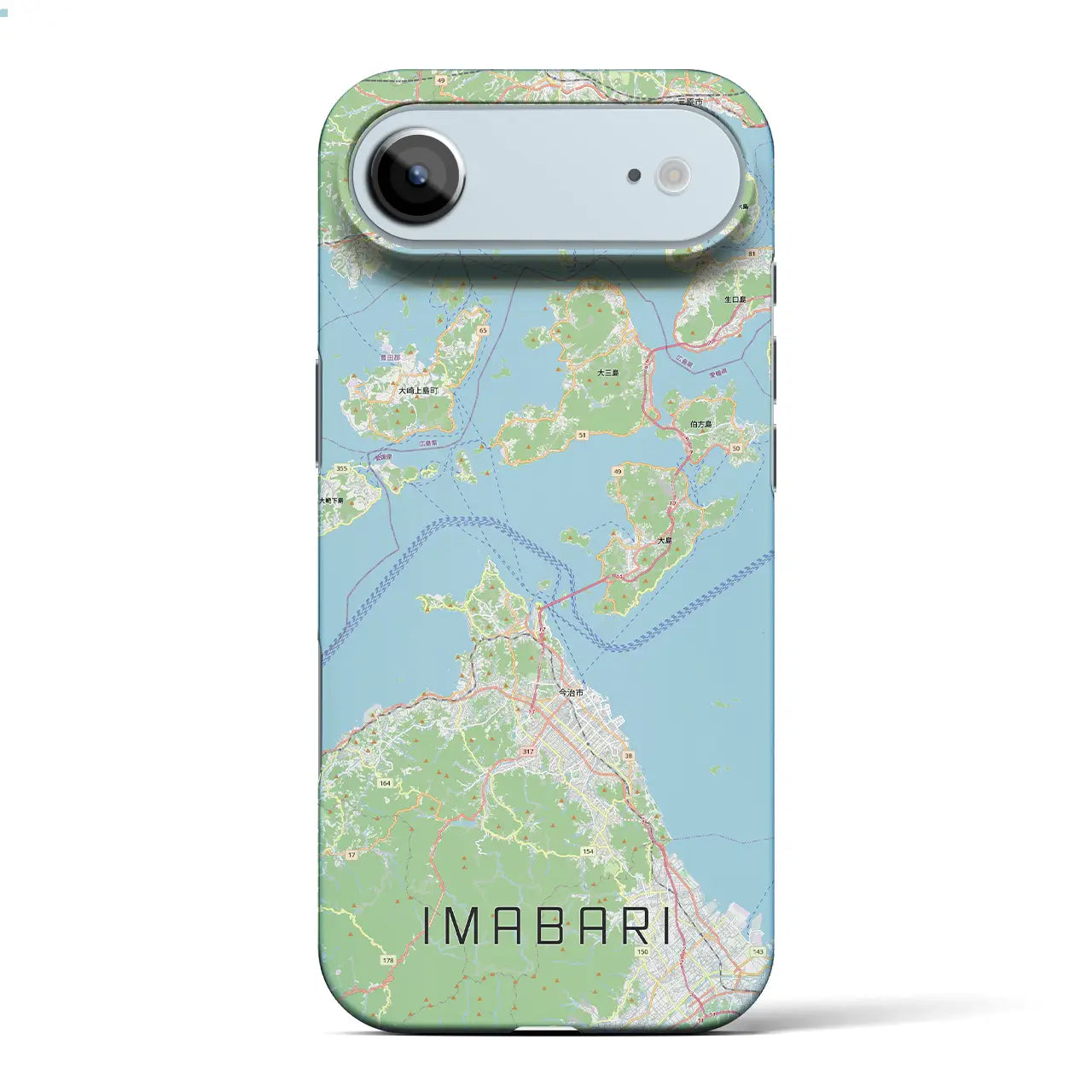 【今治3(愛媛県)】地図柄iPhoneケース(バックカバータイプ)ナチュラル・iPhone 17 Pro Max 用