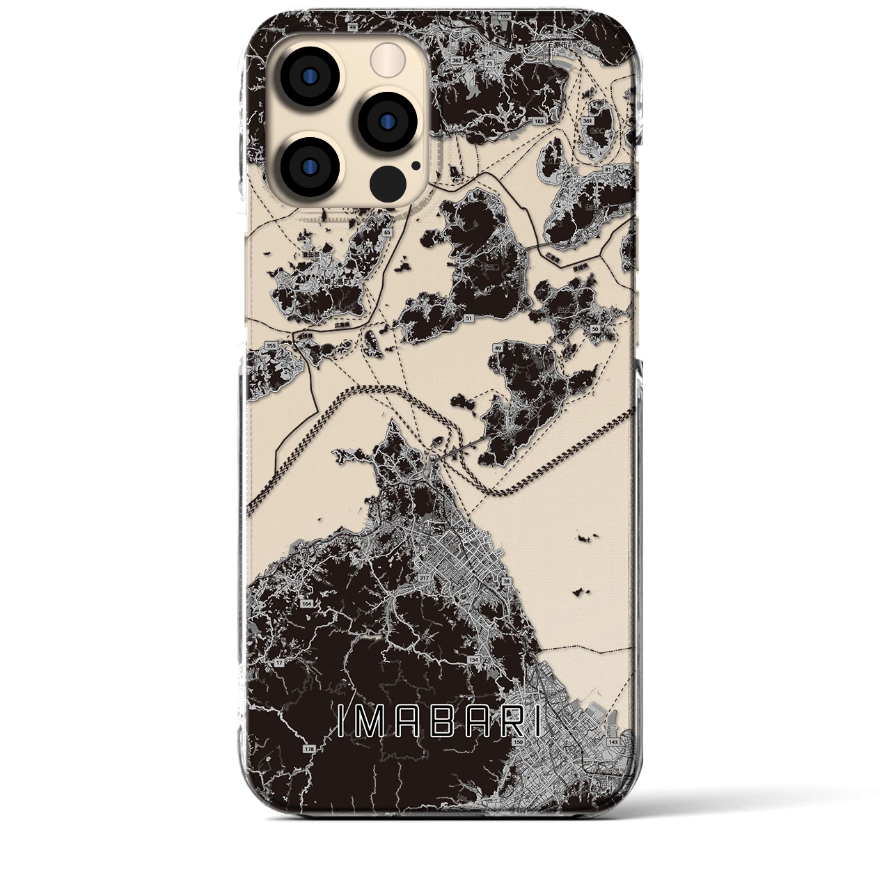 【今治3(愛媛県)】地図柄iPhoneケース(クリアタイプ)