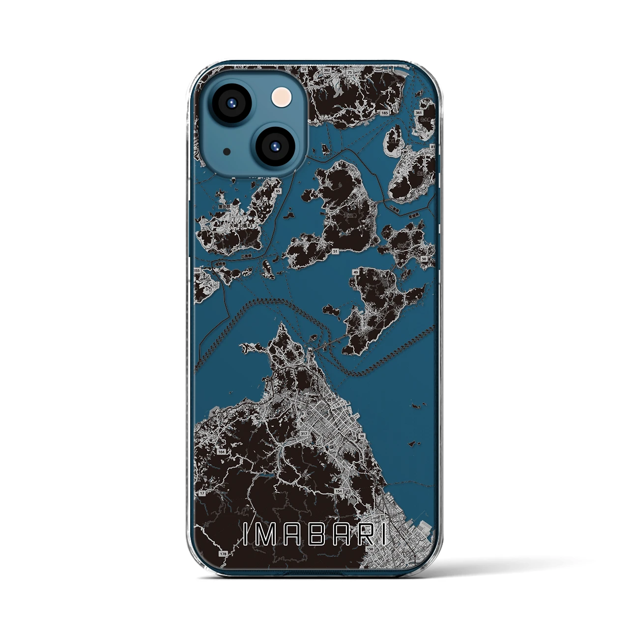 【今治3(愛媛県)】地図柄iPhoneケース(クリアタイプ)