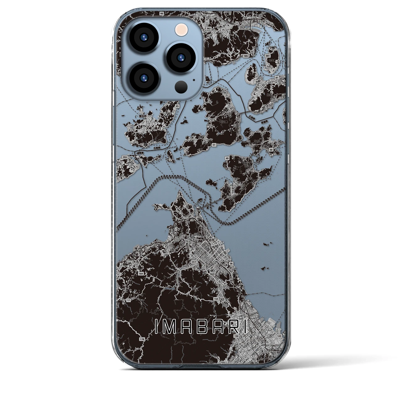 【今治3(愛媛県)】地図柄iPhoneケース(クリアタイプ)