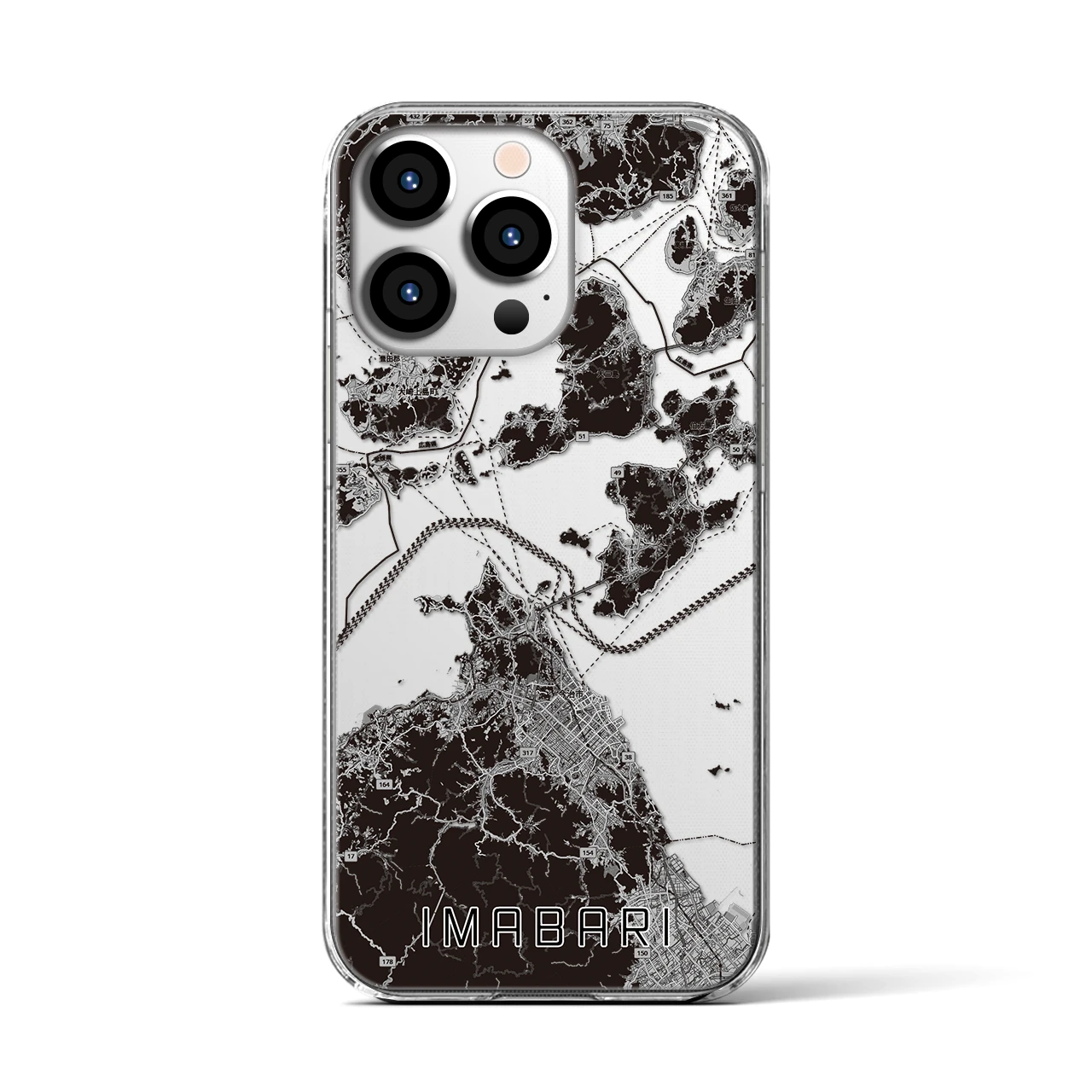 【今治3(愛媛県)】地図柄iPhoneケース(クリアタイプ)