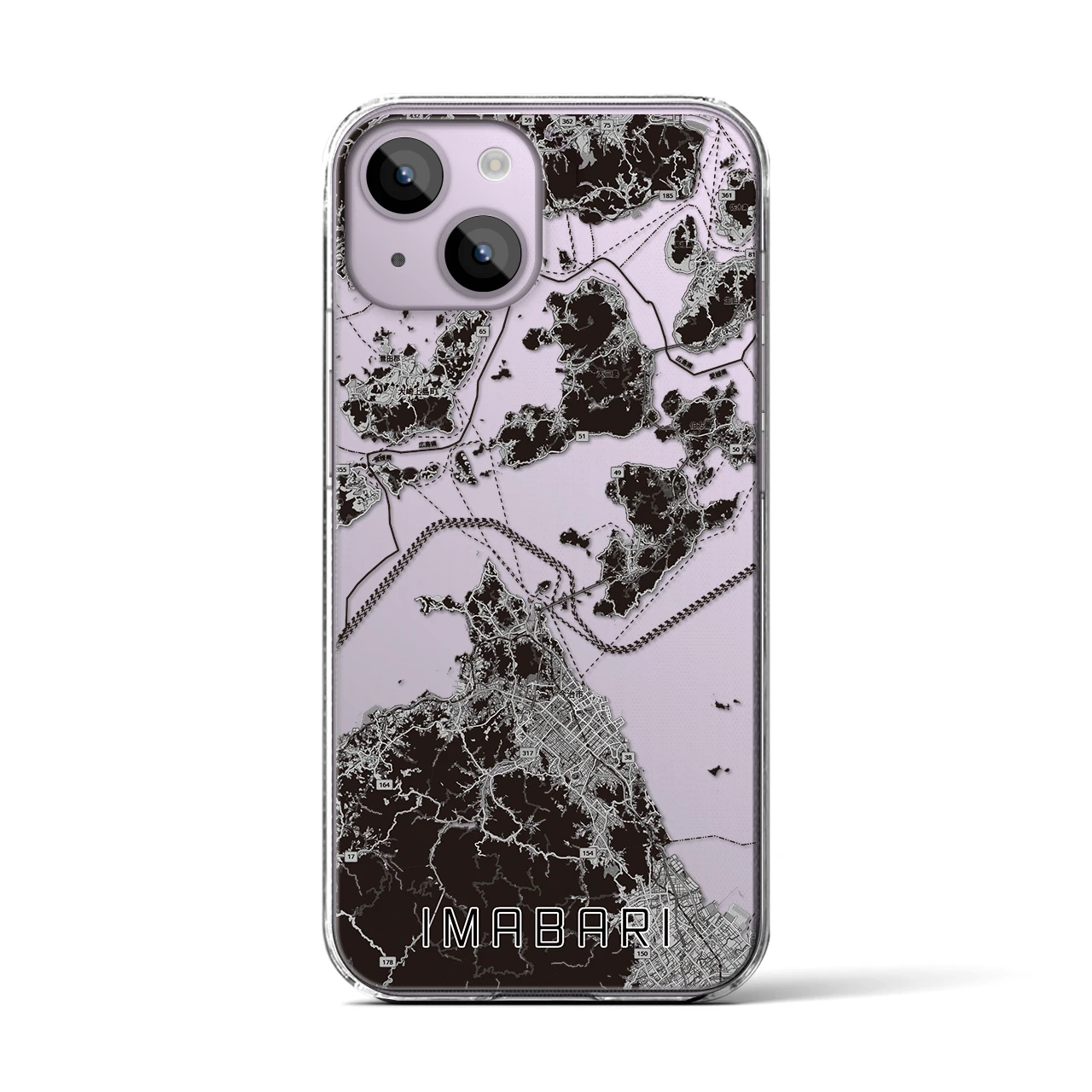 【今治3(愛媛県)】地図柄iPhoneケース(クリアタイプ)