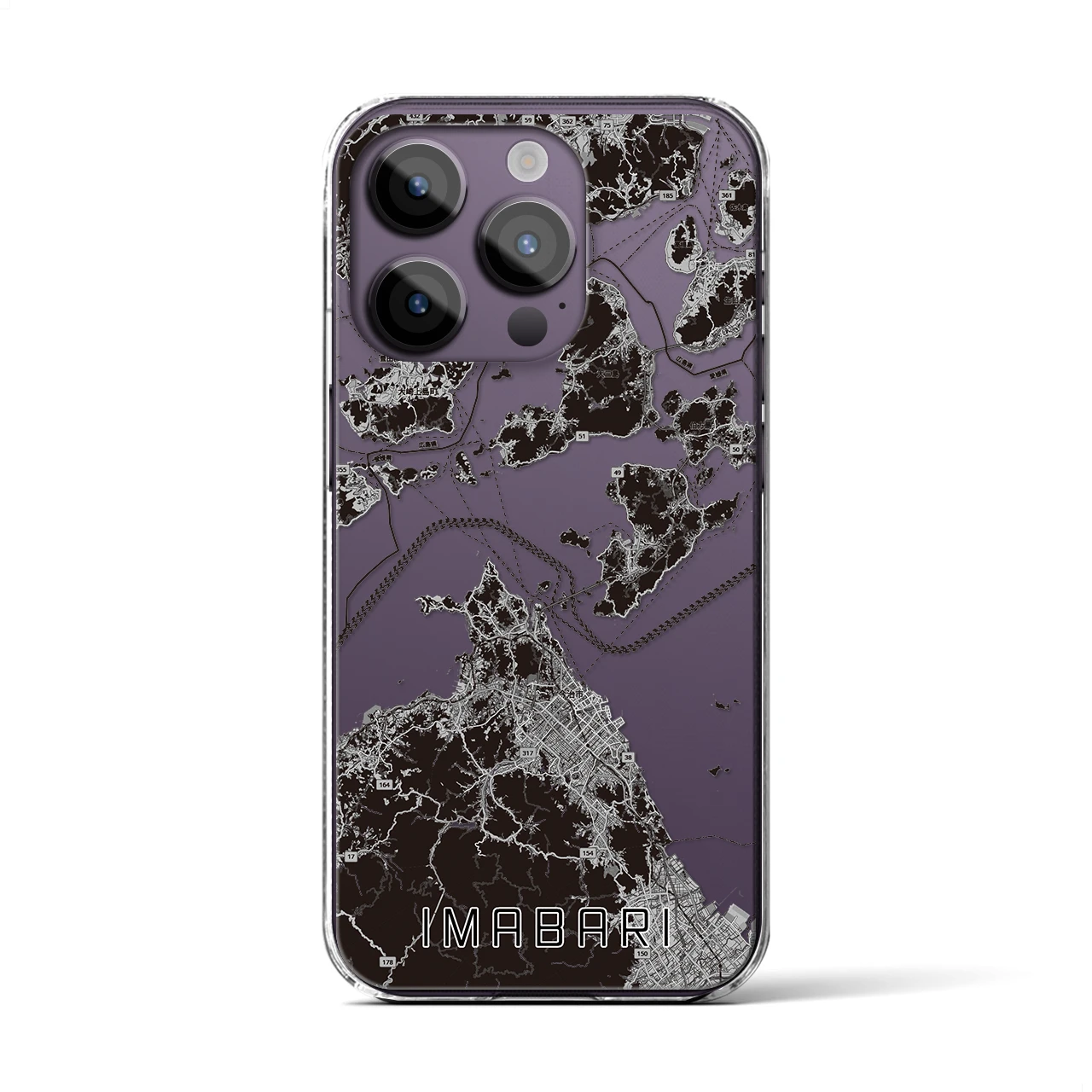 【今治3(愛媛県)】地図柄iPhoneケース(クリアタイプ)