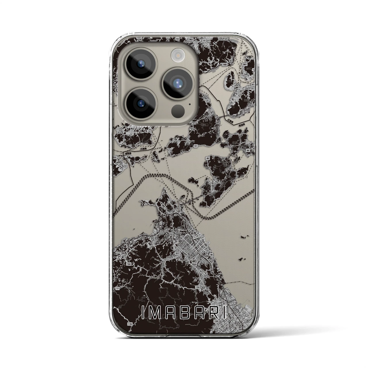 【今治3(愛媛県)】地図柄iPhoneケース(クリアタイプ)