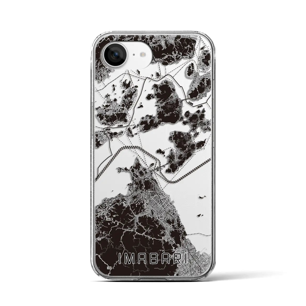 【今治3(愛媛県)】地図柄iPhoneケース(クリアタイプ)