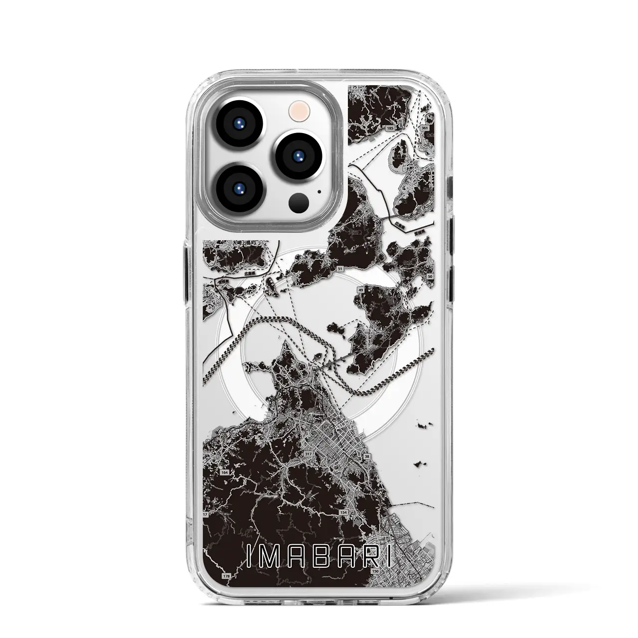 【今治3(愛媛県)】地図柄iPhoneケース(MagSafeタイプ)