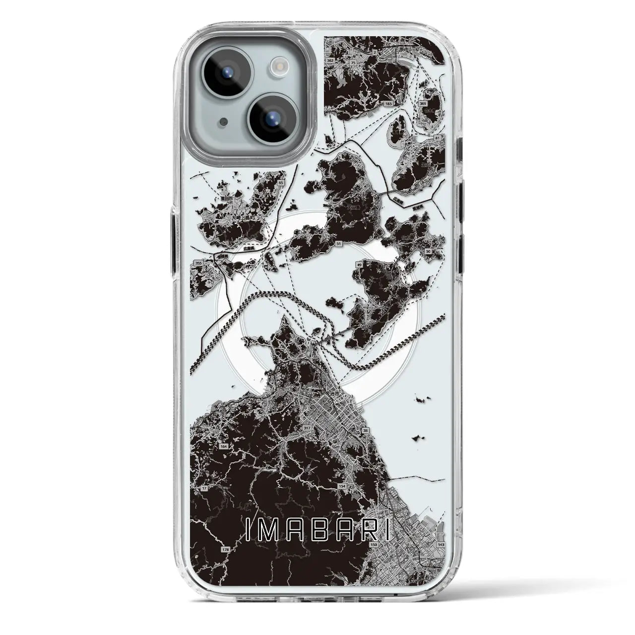 【今治3(愛媛県)】地図柄iPhoneケース(MagSafeタイプ)