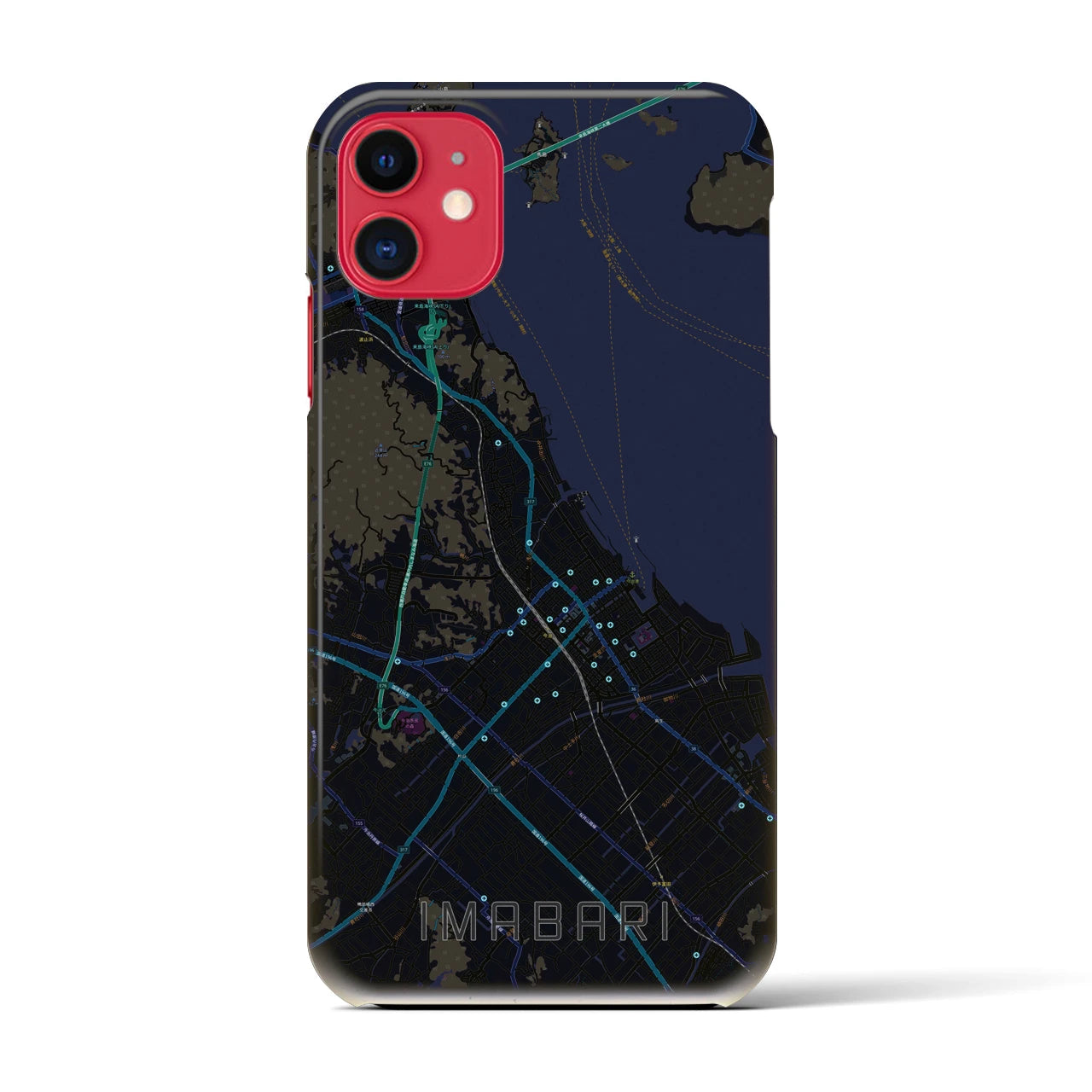 【今治(愛媛県)】地図柄iPhoneケース(バックカバータイプ)