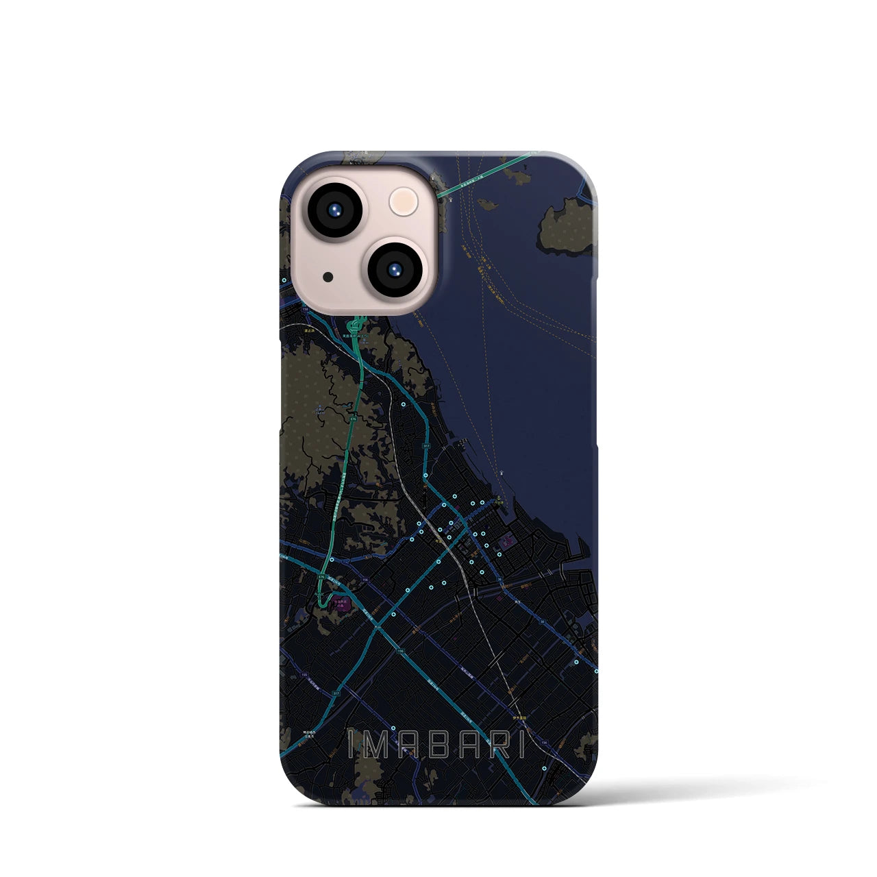 【今治(愛媛県)】地図柄iPhoneケース(バックカバータイプ)