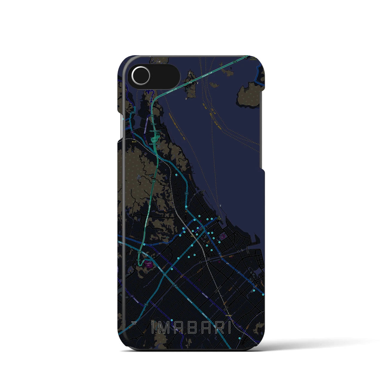 【今治(愛媛県)】地図柄iPhoneケース(バックカバータイプ)