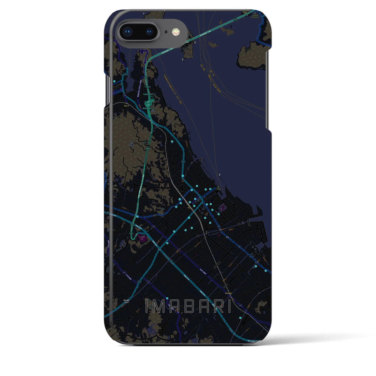 【今治(愛媛県)】地図柄iPhoneケース(バックカバータイプ)