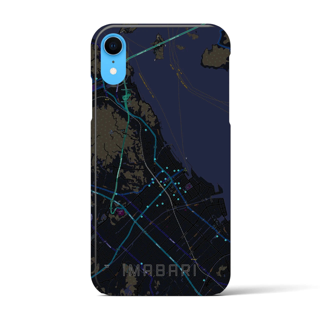 【今治(愛媛県)】地図柄iPhoneケース(バックカバータイプ)