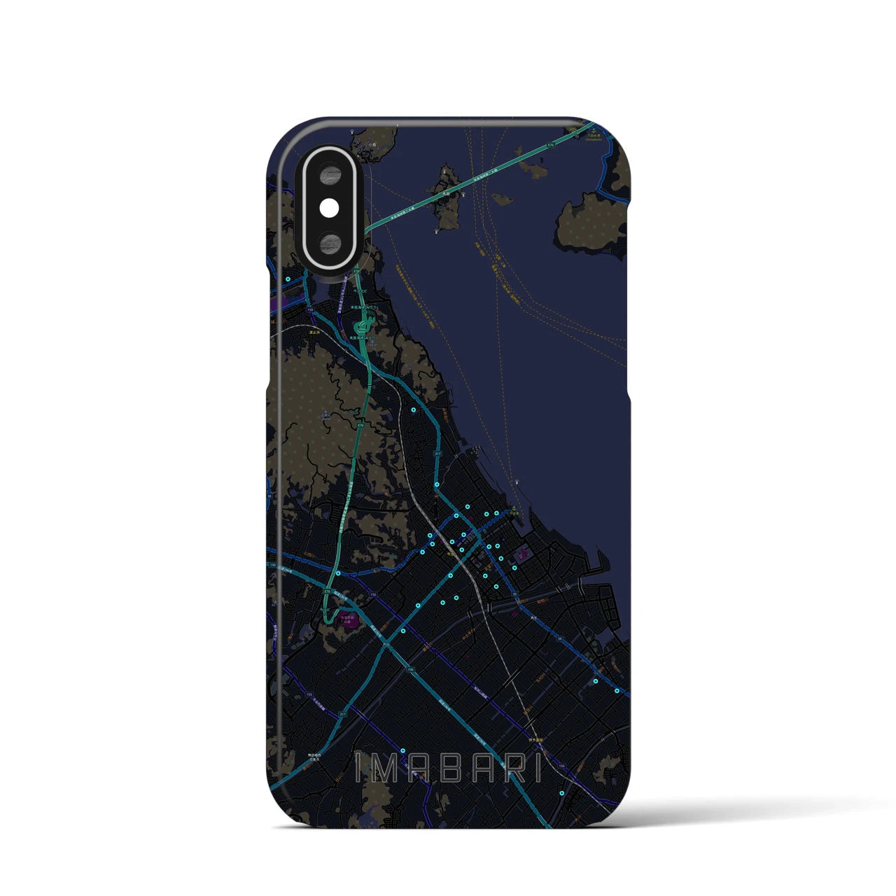 【今治(愛媛県)】地図柄iPhoneケース(バックカバータイプ)